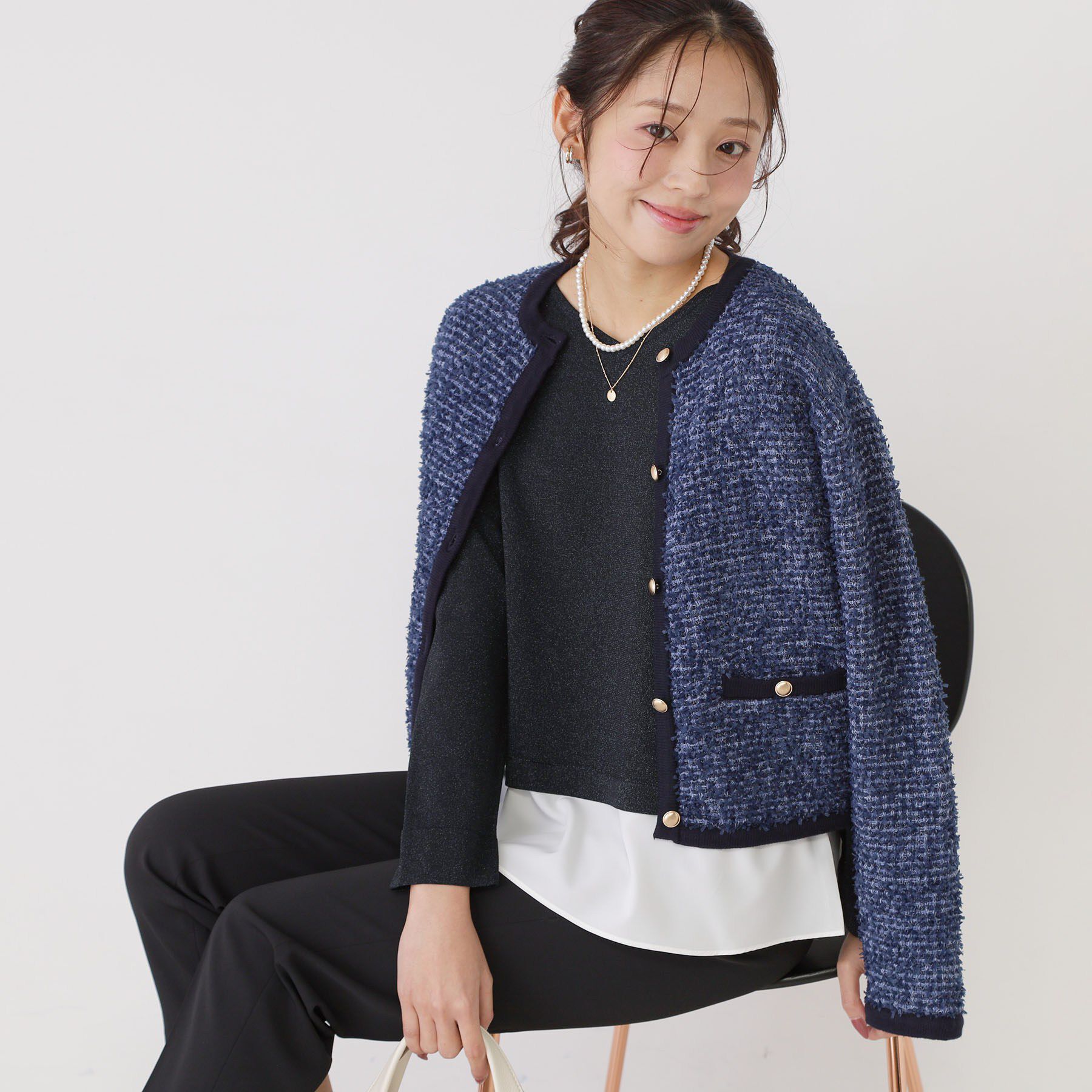 COUP DE CHANCE「【洗える】レイヤード風デザインのニットトップス」|ニット・セーター|