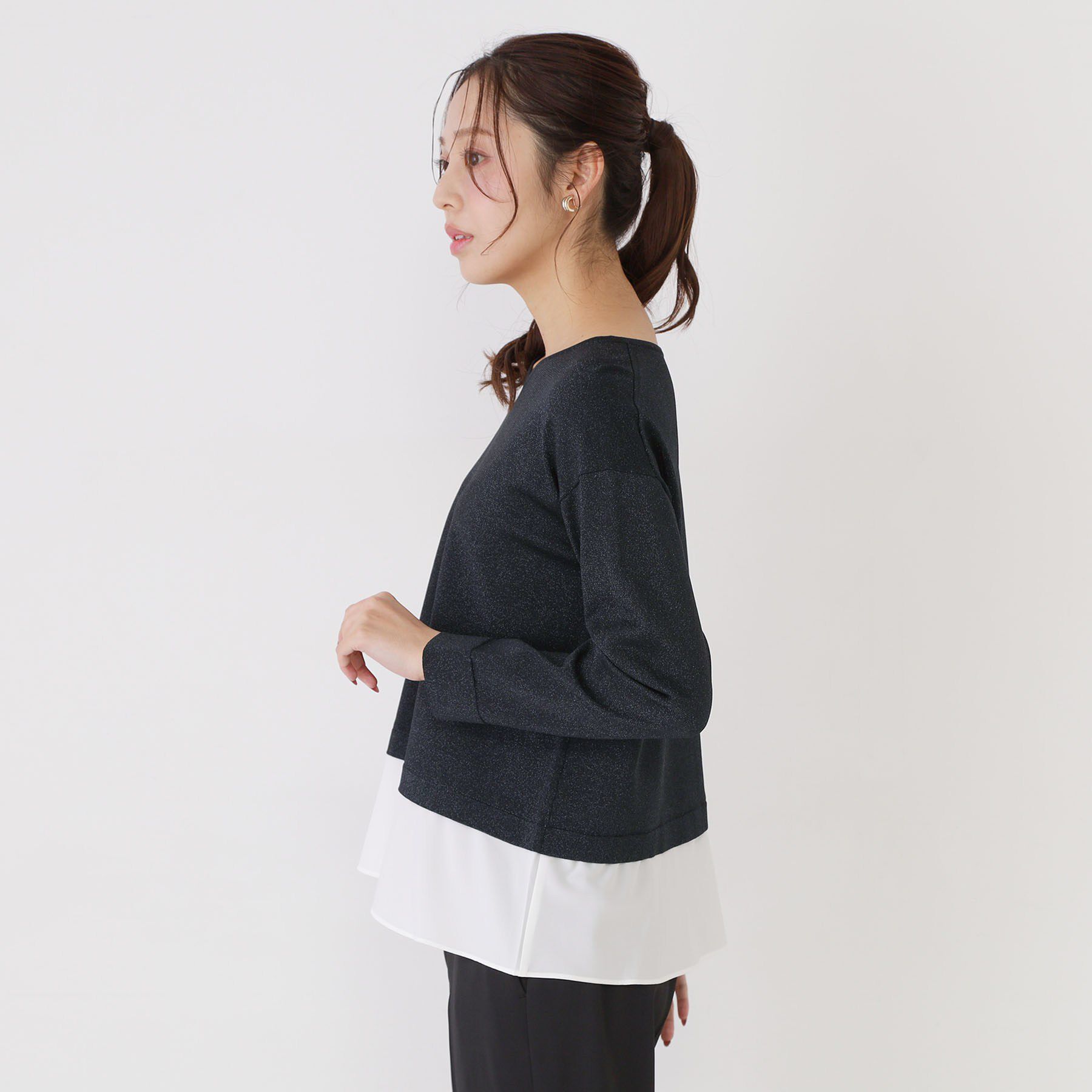 COUP DE CHANCE「【洗える】レイヤード風デザインのニットトップス」|ニット・セーター|