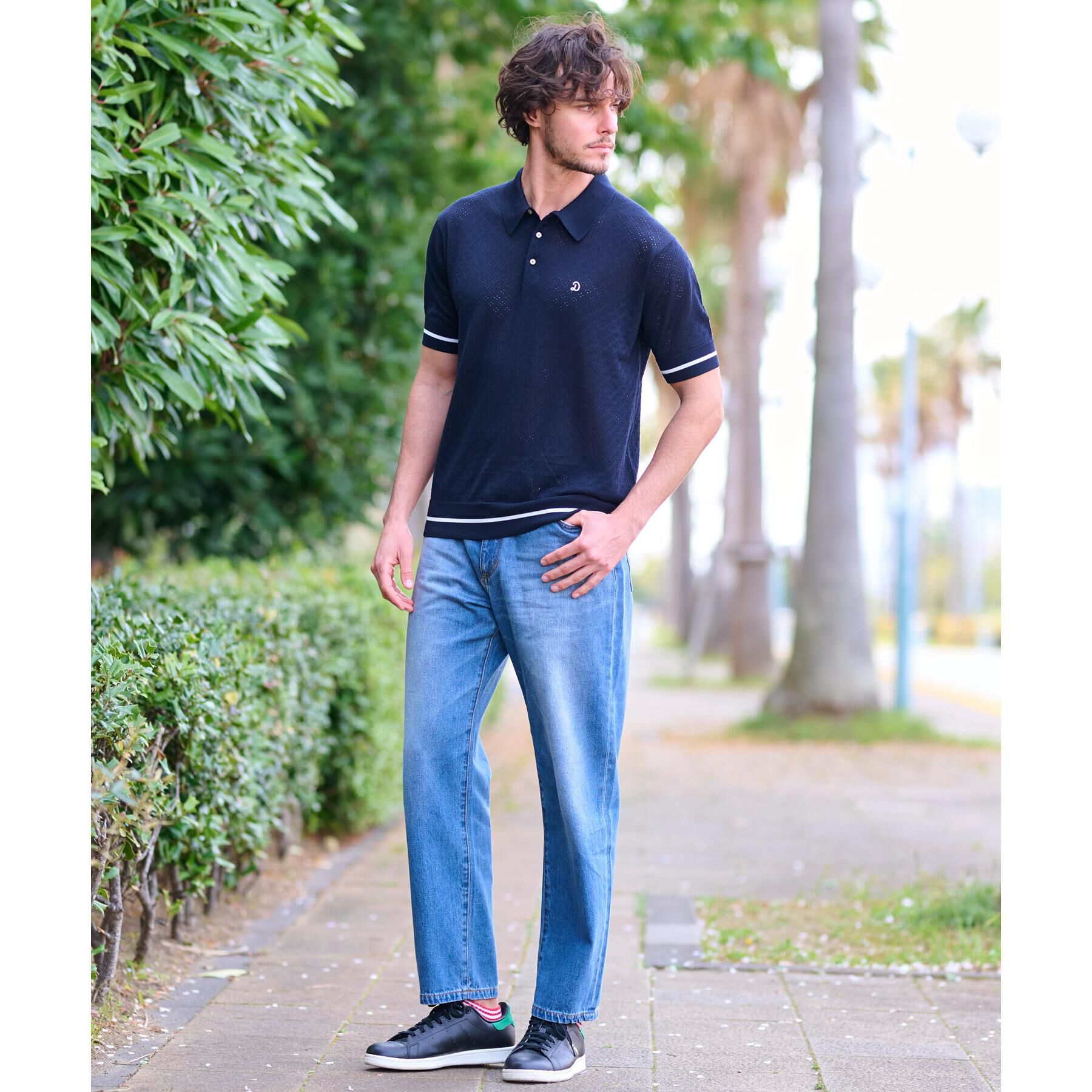 DRESSTERIOR「レースジャカード ニットポロ」|ポロシャツ|