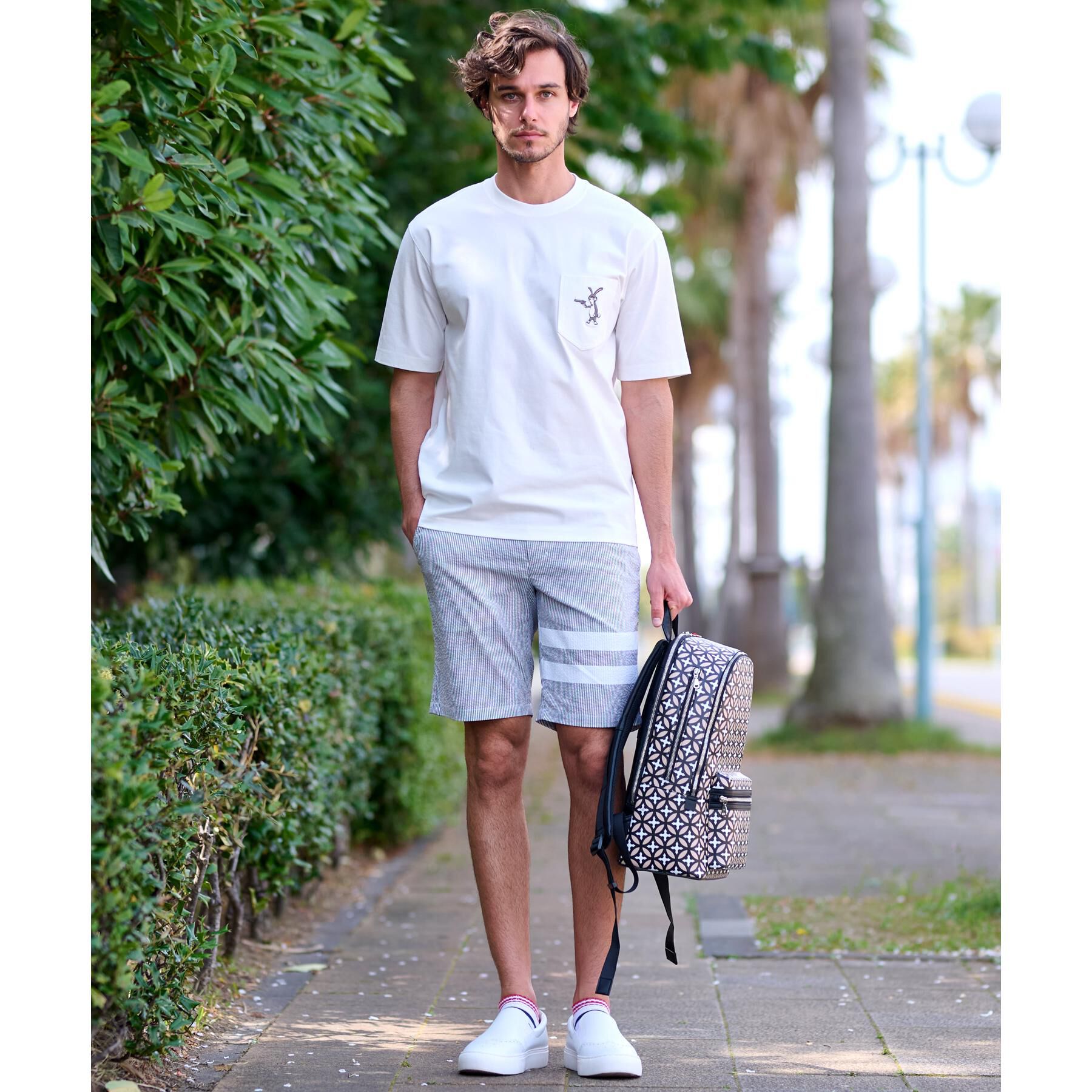 DRESSTERIOR「【接触冷感/UVカット】BACK BREEZE TECH ラビットポケTシャツ」|Tシャツ・カットソー|