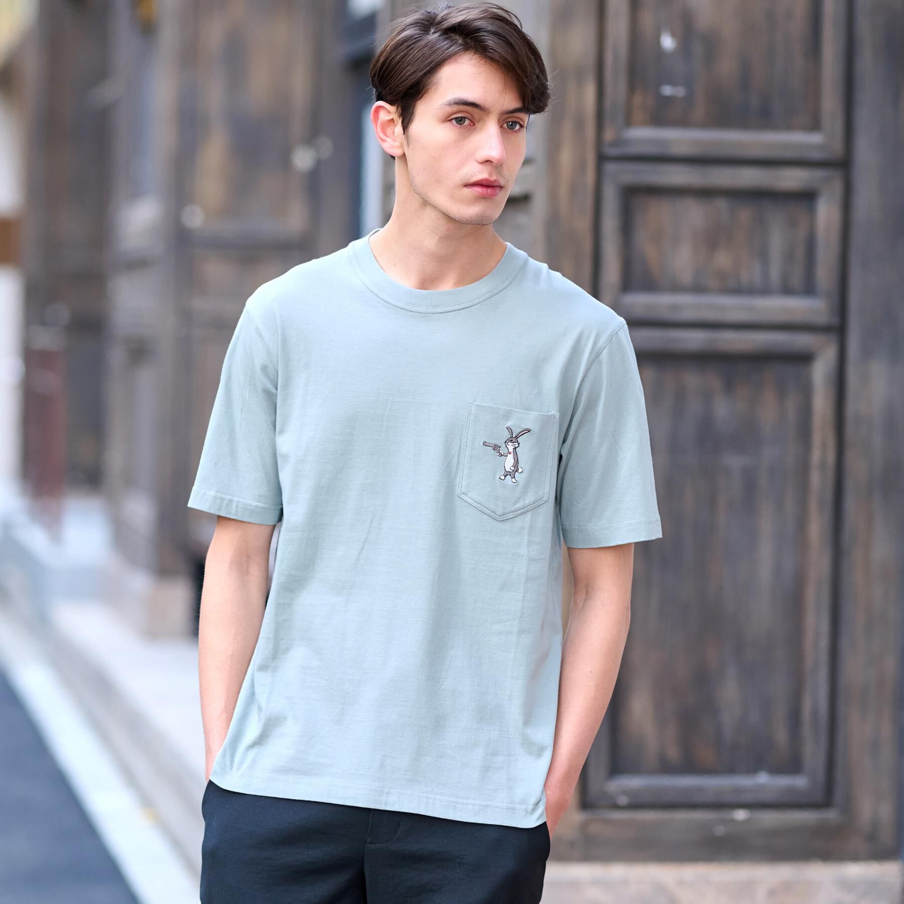 DRESSTERIOR「【接触冷感/UVカット】BACK BREEZE TECH ラビットポケTシャツ」|Tシャツ・カットソー|