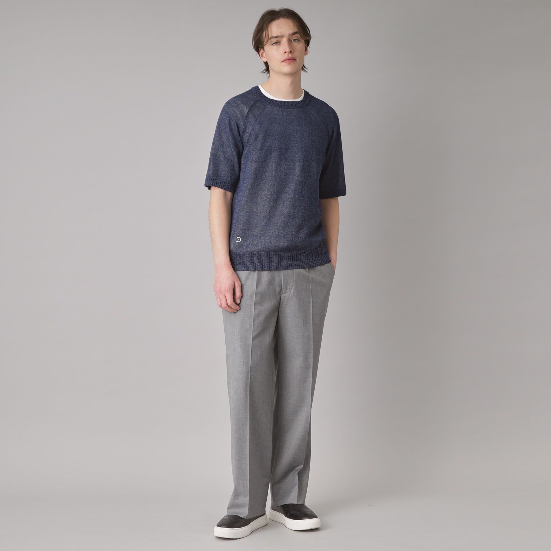 DRESSTERIOR「ペーパーコットン ハーフスリーブニット」|ニット・セーター|