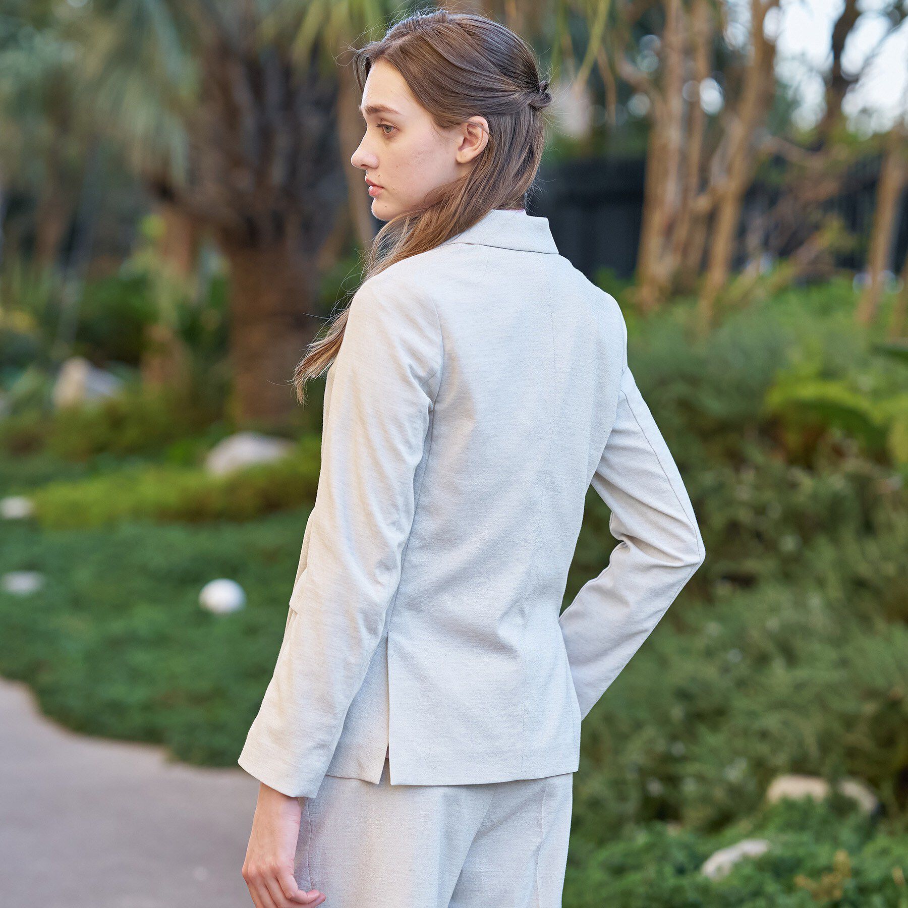 DRESSTERIOR「リネンブレンドオックスダブルジャケット」|テーラードジャケット|