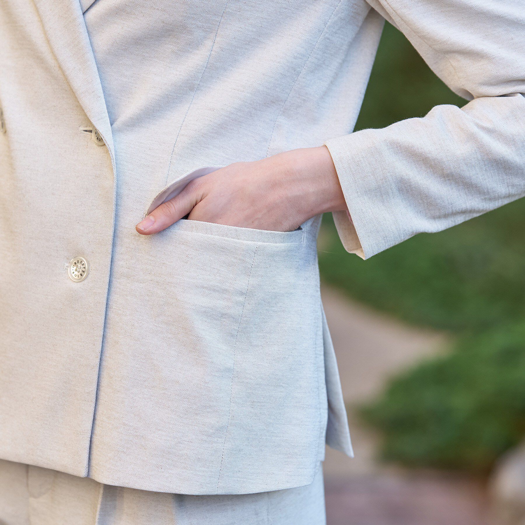 DRESSTERIOR「リネンブレンドオックスダブルジャケット」|テーラードジャケット|