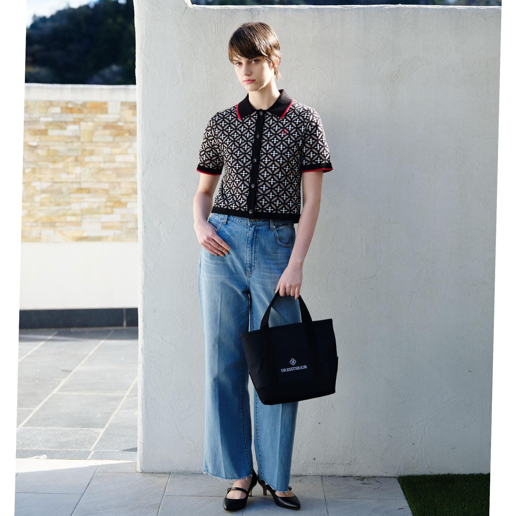 DRESSTERIOR「オーバーラップサークルポロニット」|ニット・セーター|