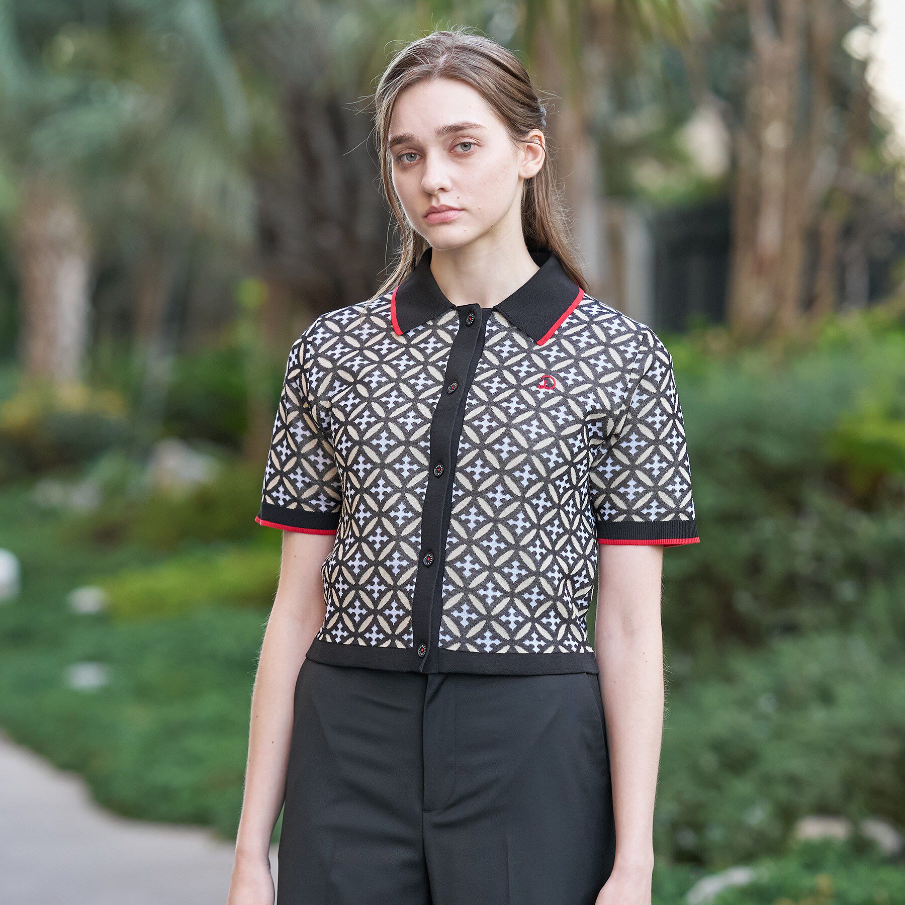 DRESSTERIOR「オーバーラップサークルポロニット」|ニット・セーター|