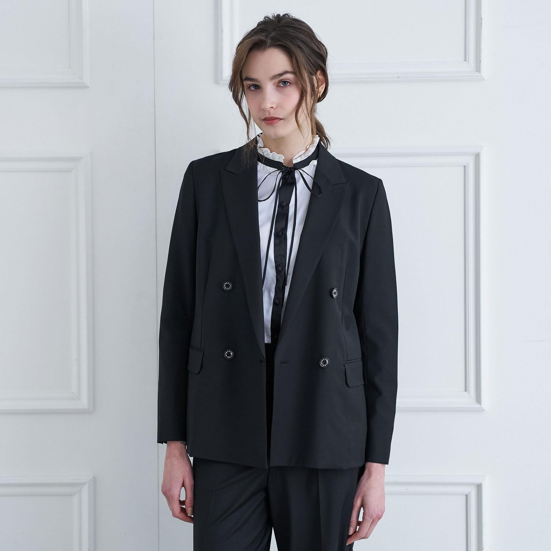 DRESSTERIOR「ピークドダブルライトストレッチジャケット」|テーラードジャケット|