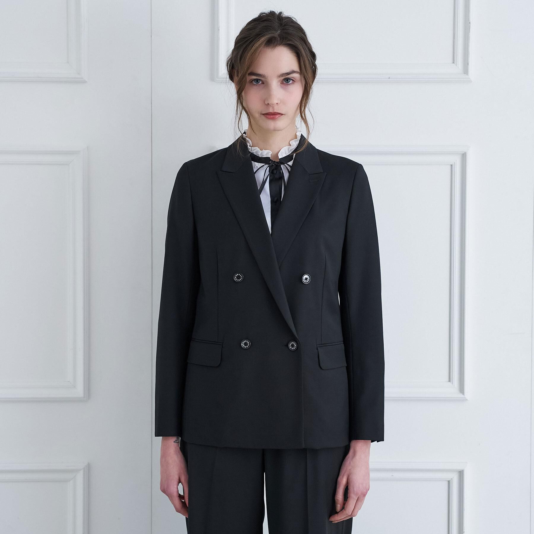 DRESSTERIOR「ピークドダブルライトストレッチジャケット」|テーラードジャケット|