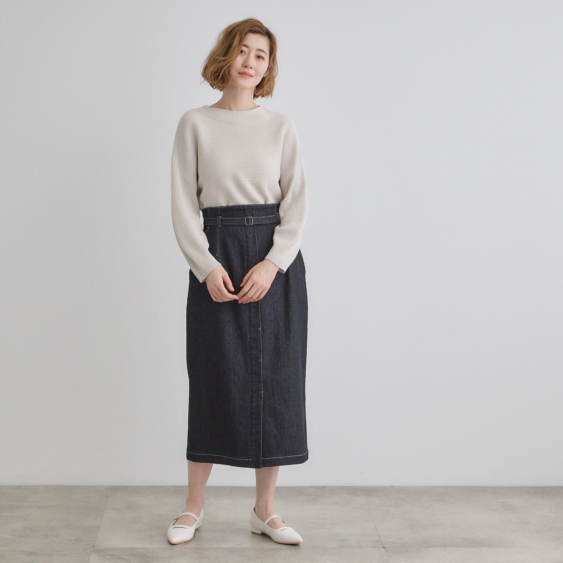 grove「コットンブレンドガーターニット」|ニット・セーター|