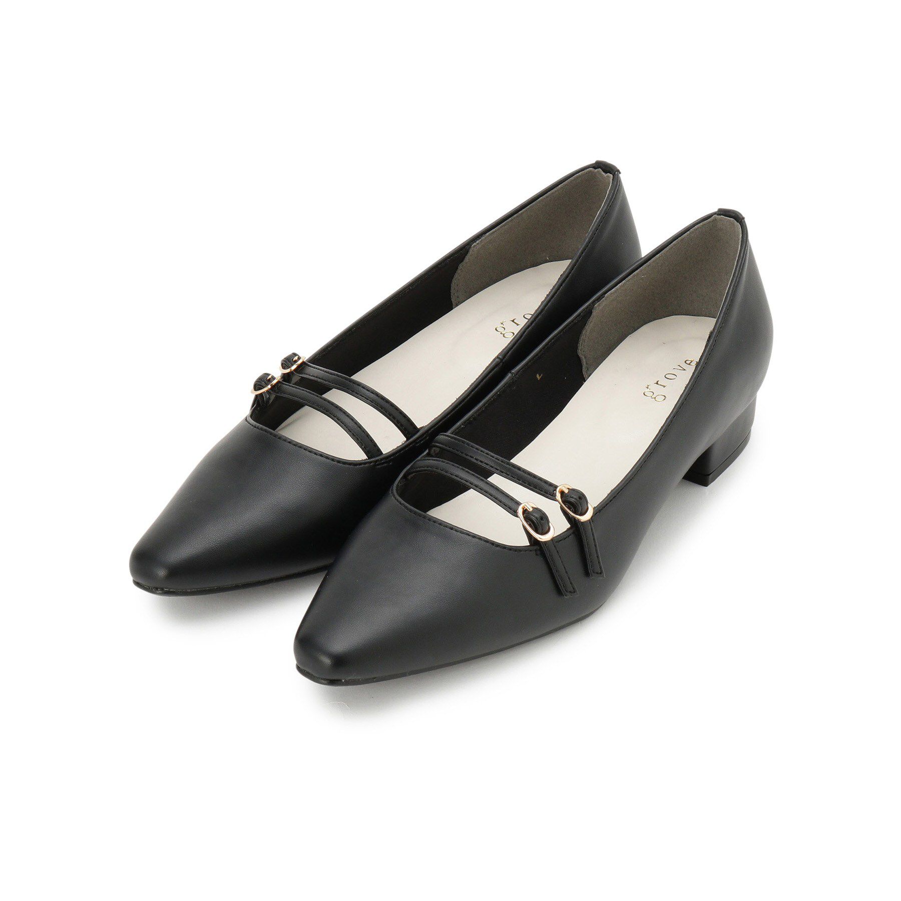 grove「ダブルベルトパンプス」|パンプス|ブラック(019)