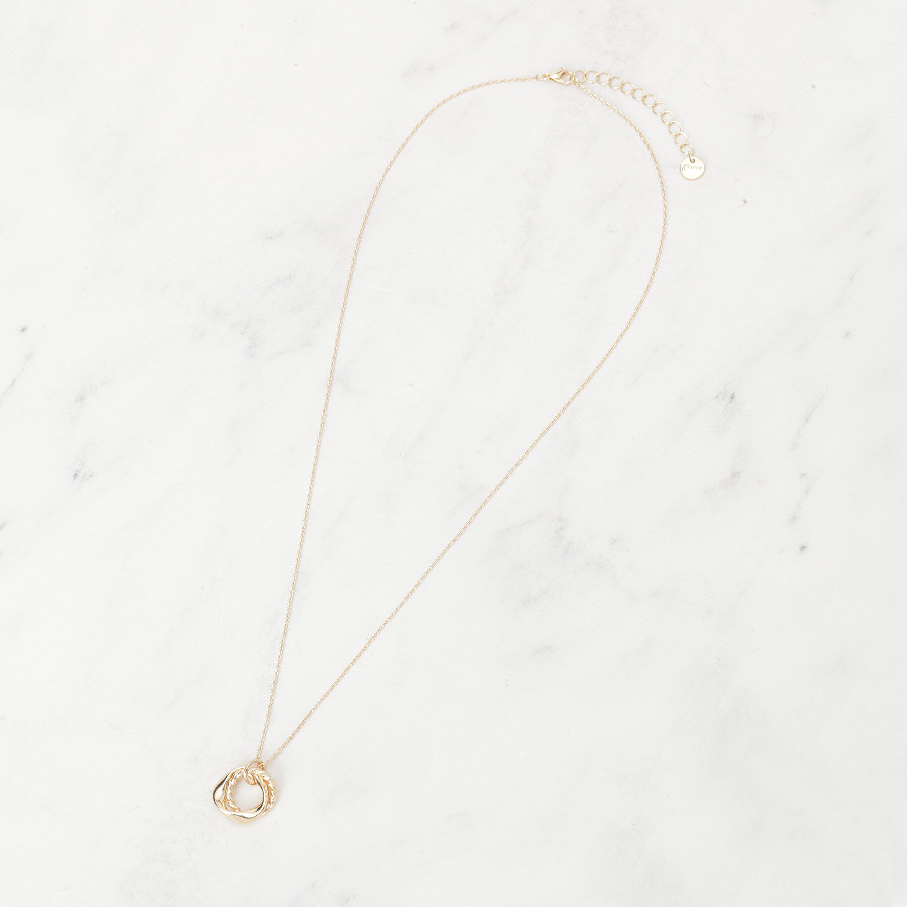grove「ツイストメタルダブルリングショートネックレス」|ネックレス|