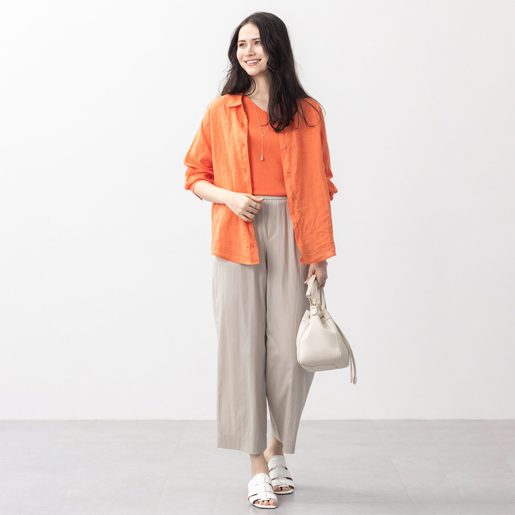 INDIVI「【毎年人気！／フレンチリネン】ベーシックシャツ」|シャツ・ブラウス|