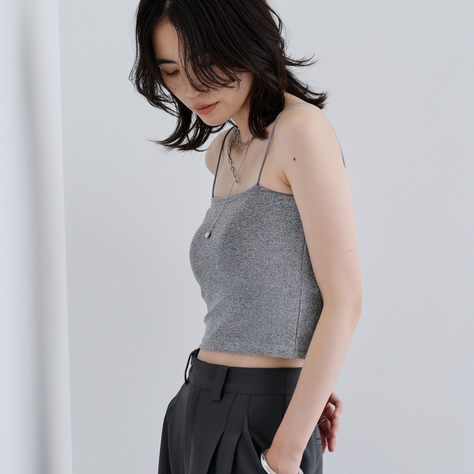 GALLEST「【一部店舗限定】カップ付きラメキャミソール」|キャミソール|