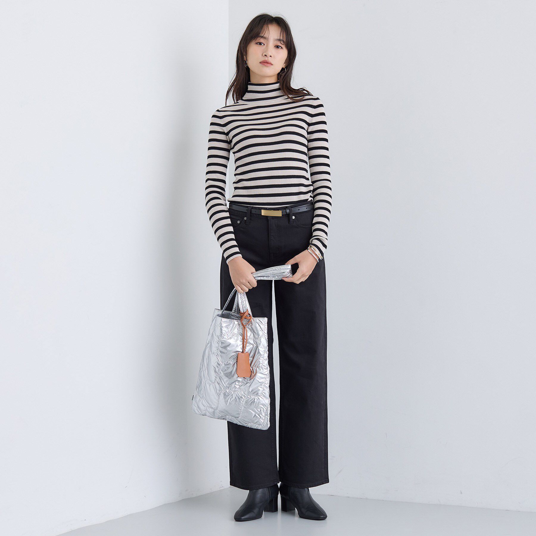 INDIVI「【洗える／毛玉になりにくい】エクストラファインウール リブタートルニット」|ニット・セーター|