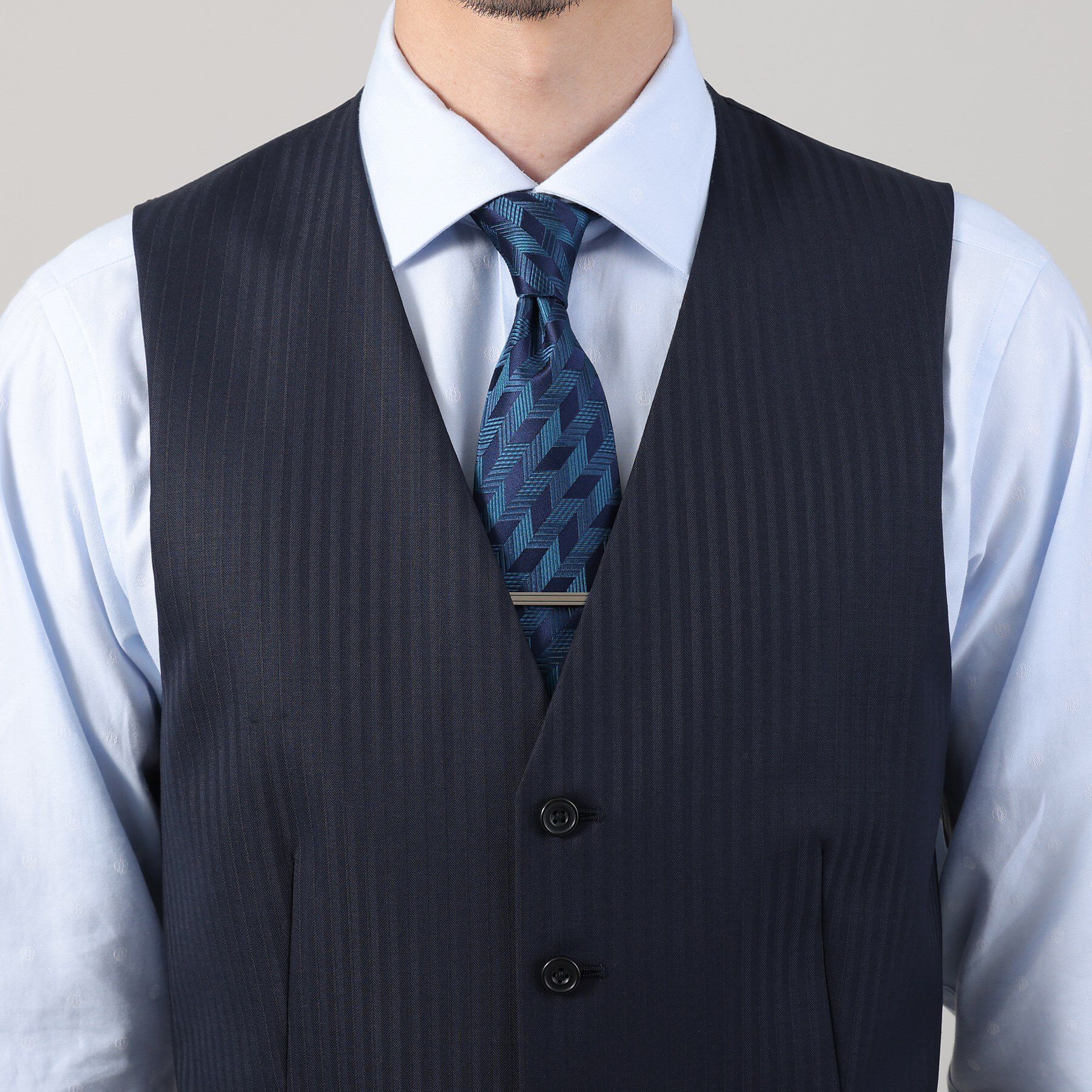 TAKEO KIKUCHI「【Sサイズ～】シャイニーヘリンボンストライプ ベスト」|スーツ|