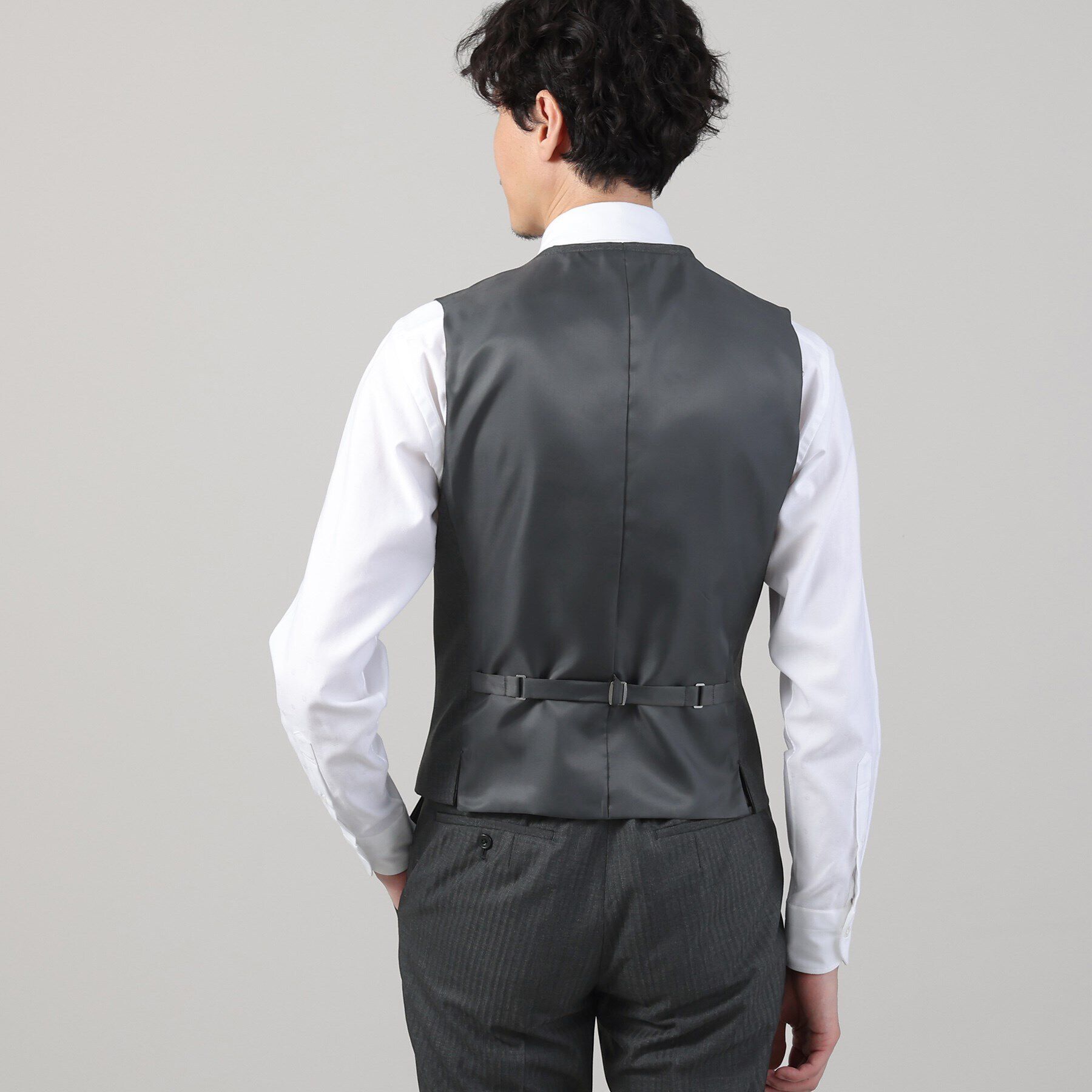 TAKEO KIKUCHI「【Sサイズ～】シャイニーヘリンボンストライプ ベスト」|スーツ|