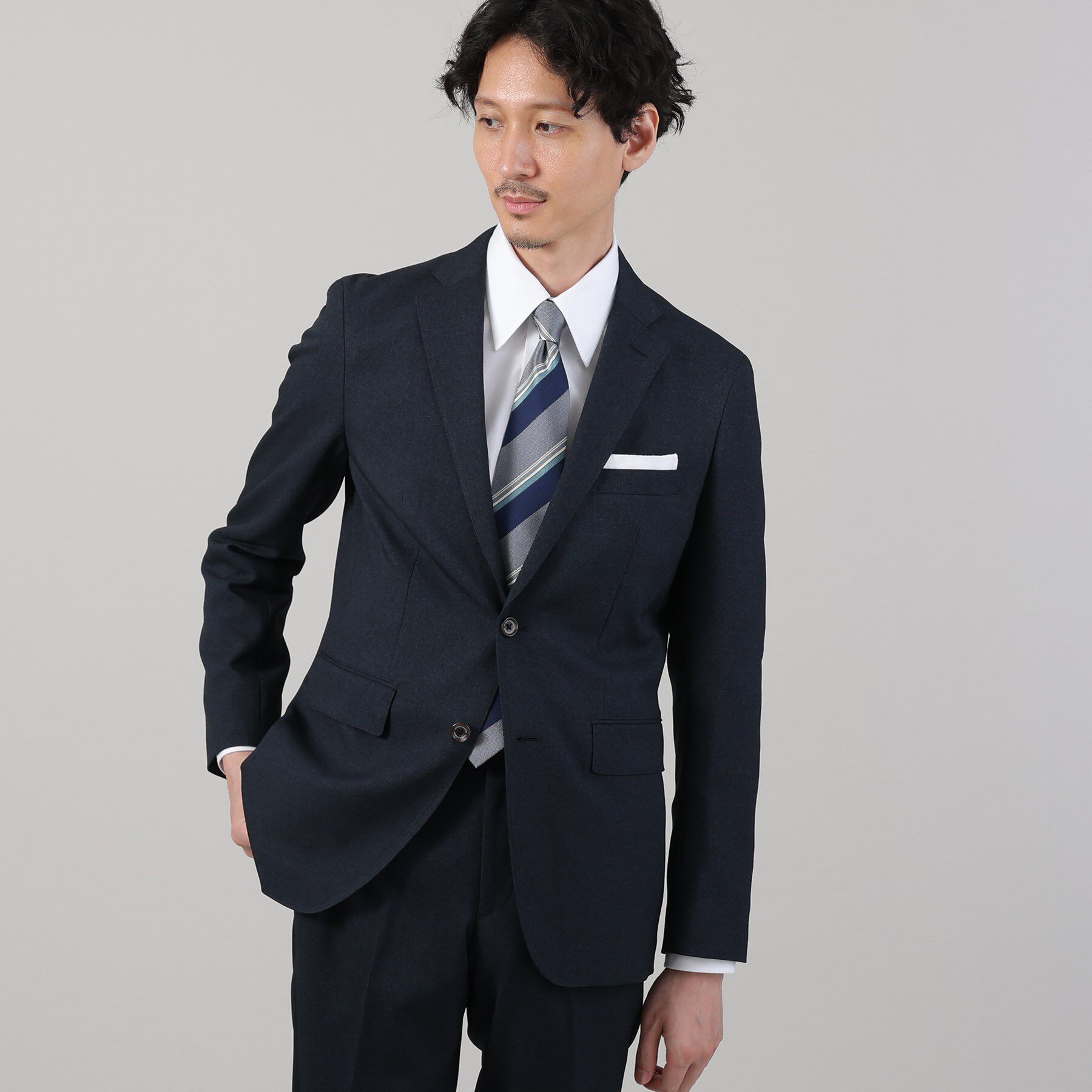 TAKEO KIKUCHI「【ONOFF/セットアップ対応】メランジ シャークスキン ストレッチジャケット」|テーラードジャケット|