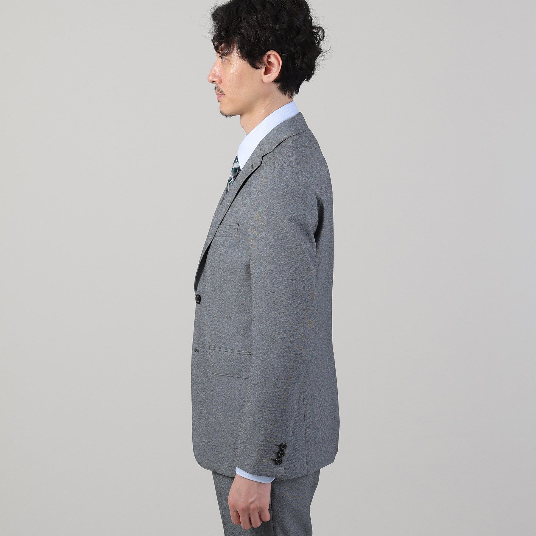 TAKEO KIKUCHI「【ONOFF/セットアップ対応】メランジ シャークスキン ストレッチジャケット」|テーラードジャケット|