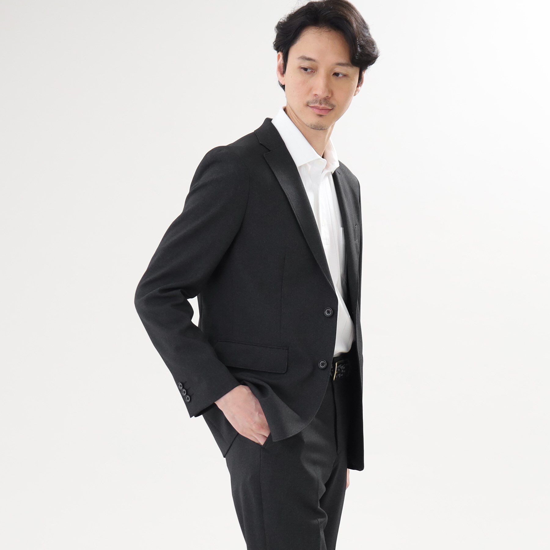 TAKEO KIKUCHI「【ONOFF/セットアップ対応】メランジ シャークスキン ストレッチジャケット」|テーラードジャケット|