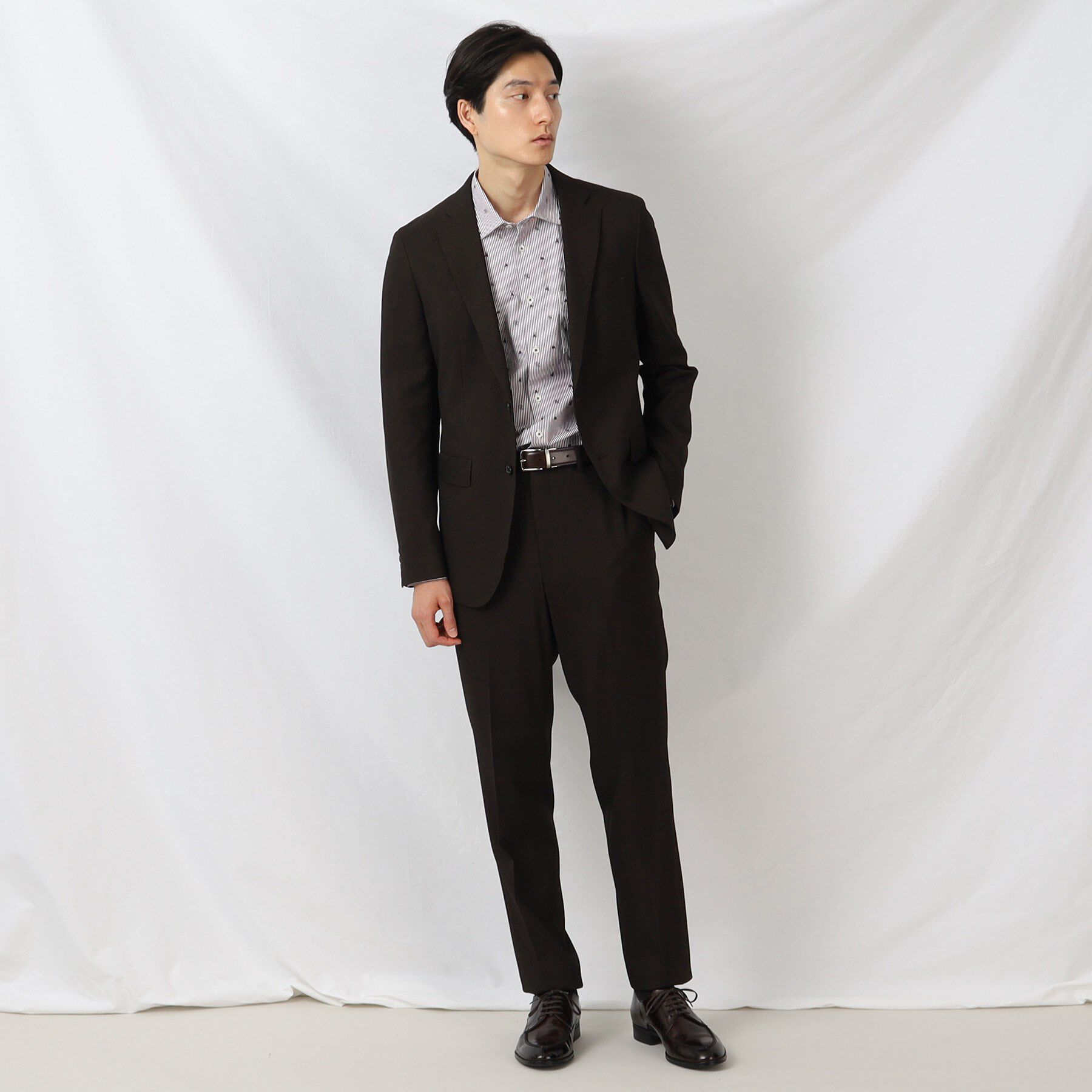 TAKEO KIKUCHI「【ONOFF/セットアップ対応】メランジ シャークスキン ストレッチジャケット」|テーラードジャケット|