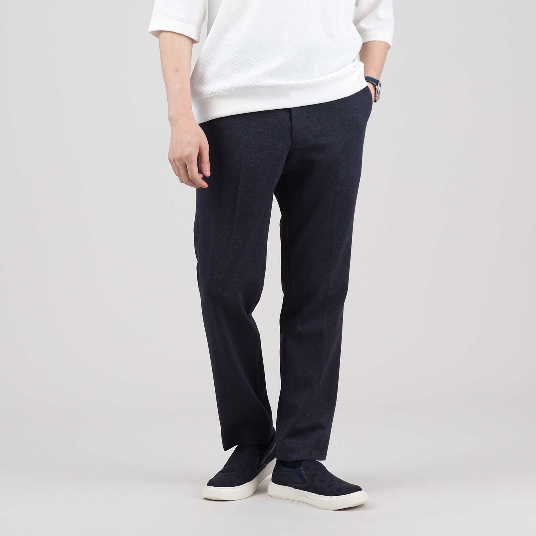 TAKEO KIKUCHI「【Sサイズ～】メランジ ストレッチ ジャージー スラックス」|その他|ダークネイビー(09