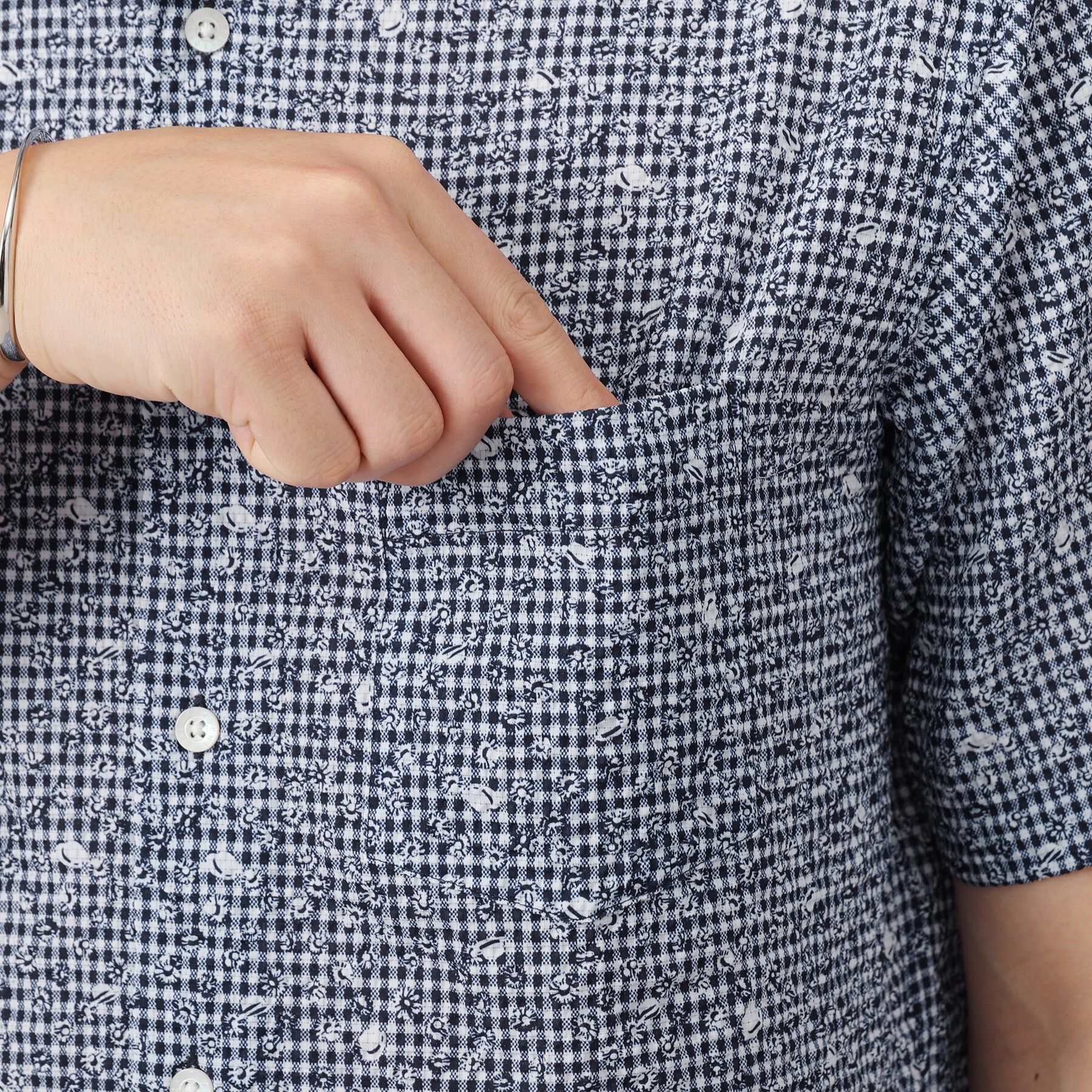 TAKEO KIKUCHI「【無地・チェック・ボタニカル柄】リップル シャツ」|シャツ・ブラウス|