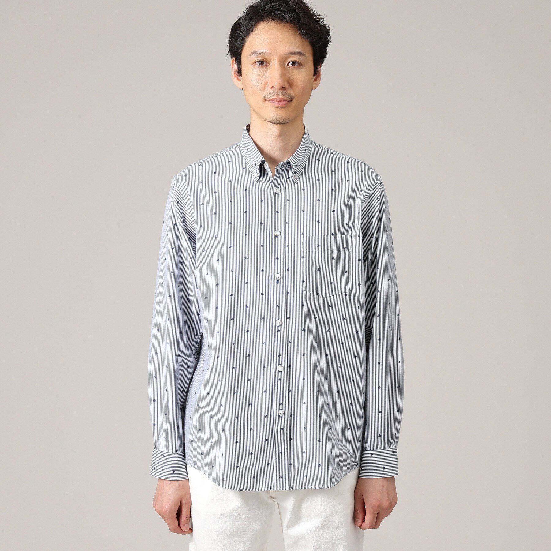 TAKEO KIKUCHI「ハットモチーフ ジャカード ストライプ シャツ」|シャツ・ブラウス|