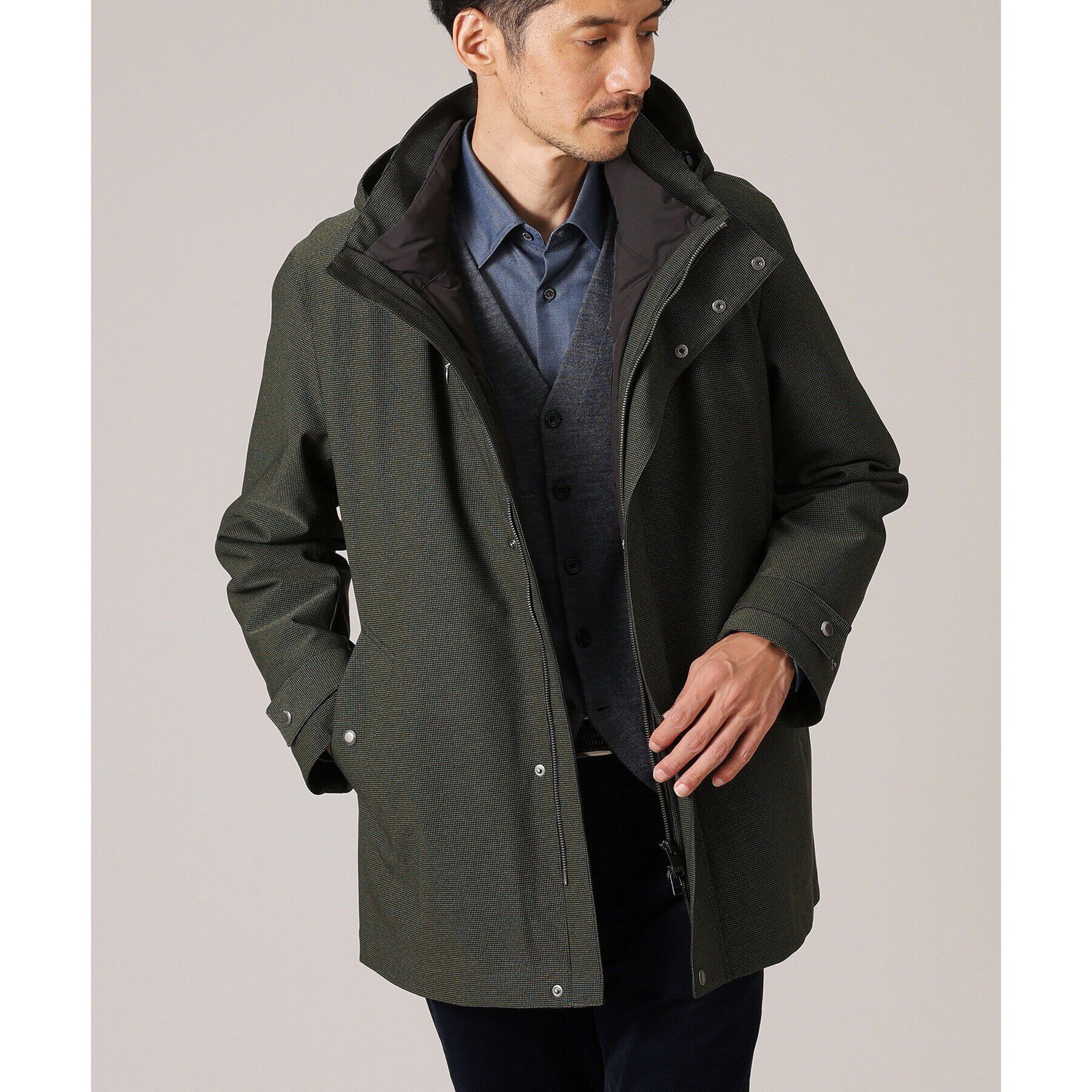 TAKEO KIKUCHI「【3WAY】ドビー ダウンライナー付 ブルゾン」|ブルゾン・スタジャン|