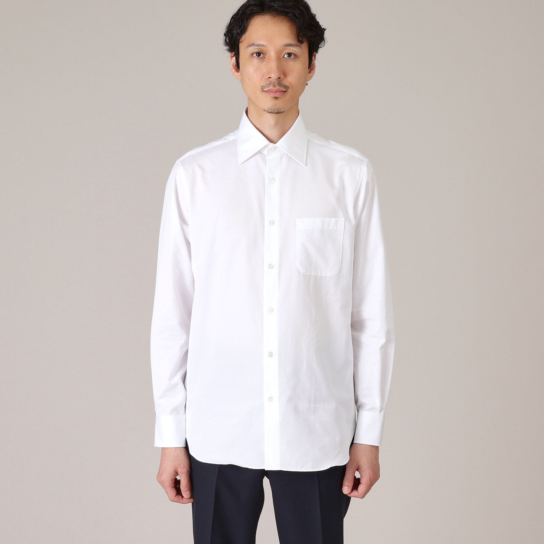 TAKEO KIKUCHI「グログラン セミワイドカラー シャツ」|シャツ・ブラウス|