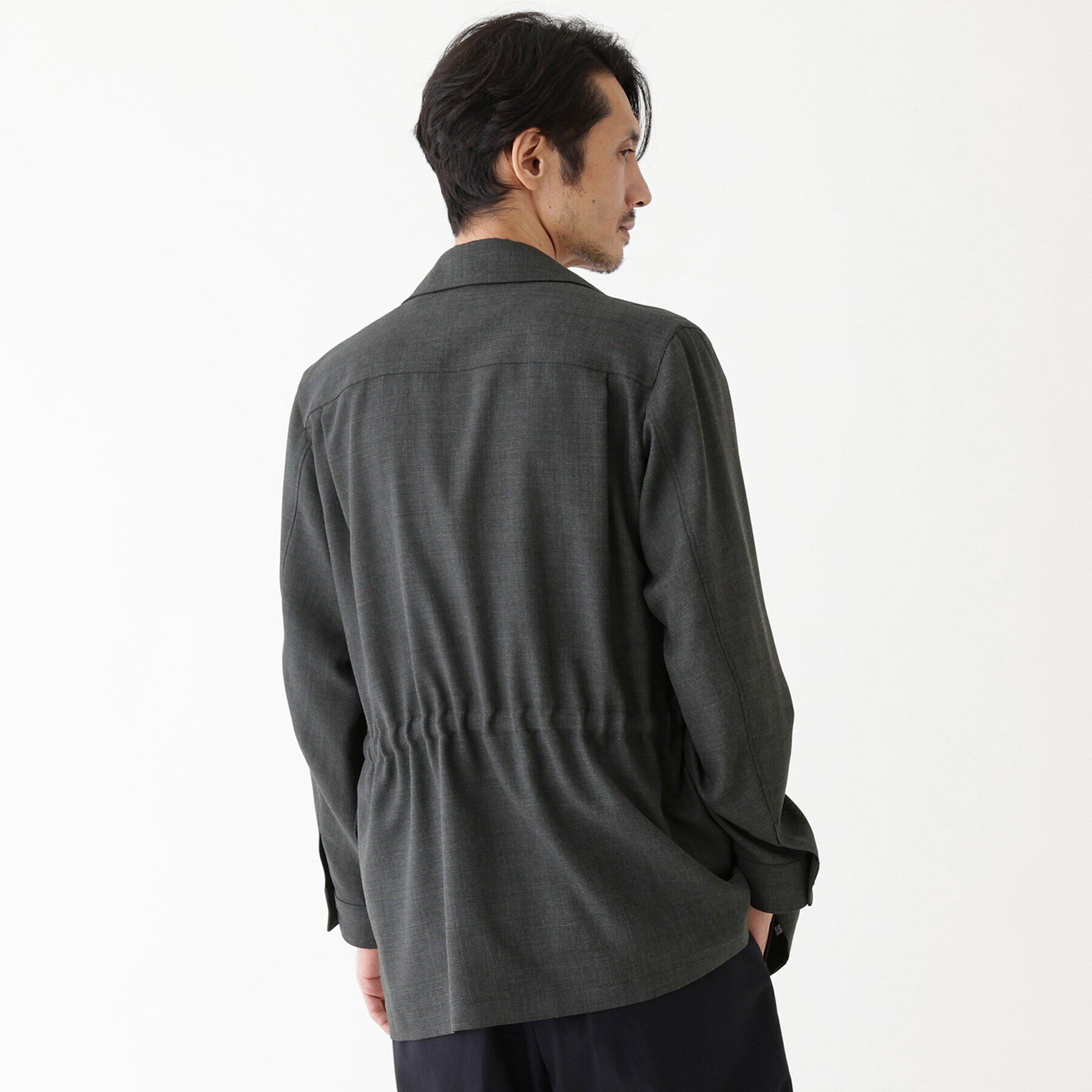 TAKEO KIKUCHI「【THE FLAGSHIP】ポリエステルウール メッシュ サファリジャケット」|ブルゾン・スタジャン|