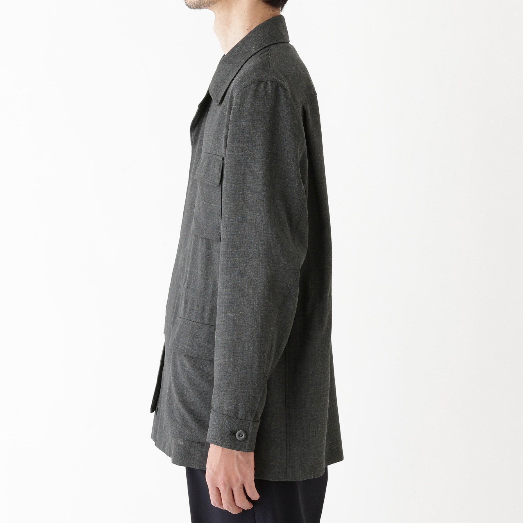 TAKEO KIKUCHI「【THE FLAGSHIP】ポリエステルウール メッシュ サファリジャケット」|ブルゾン・スタジャン|