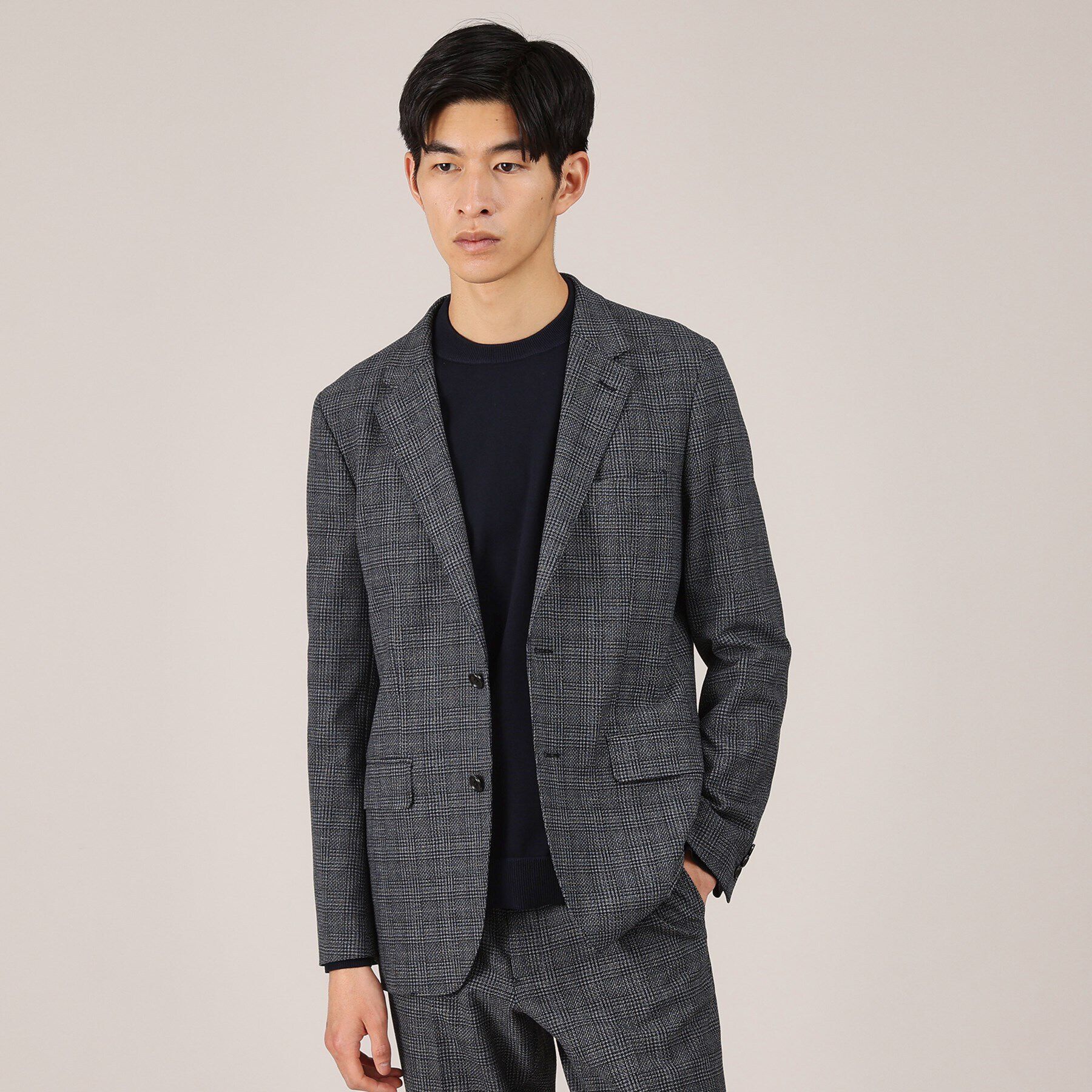 TAKEO KIKUCHI「【セットアップ対応】トリッチ(R)グレンチェック ジャケット」|テーラードジャケット|ネイビー(294)