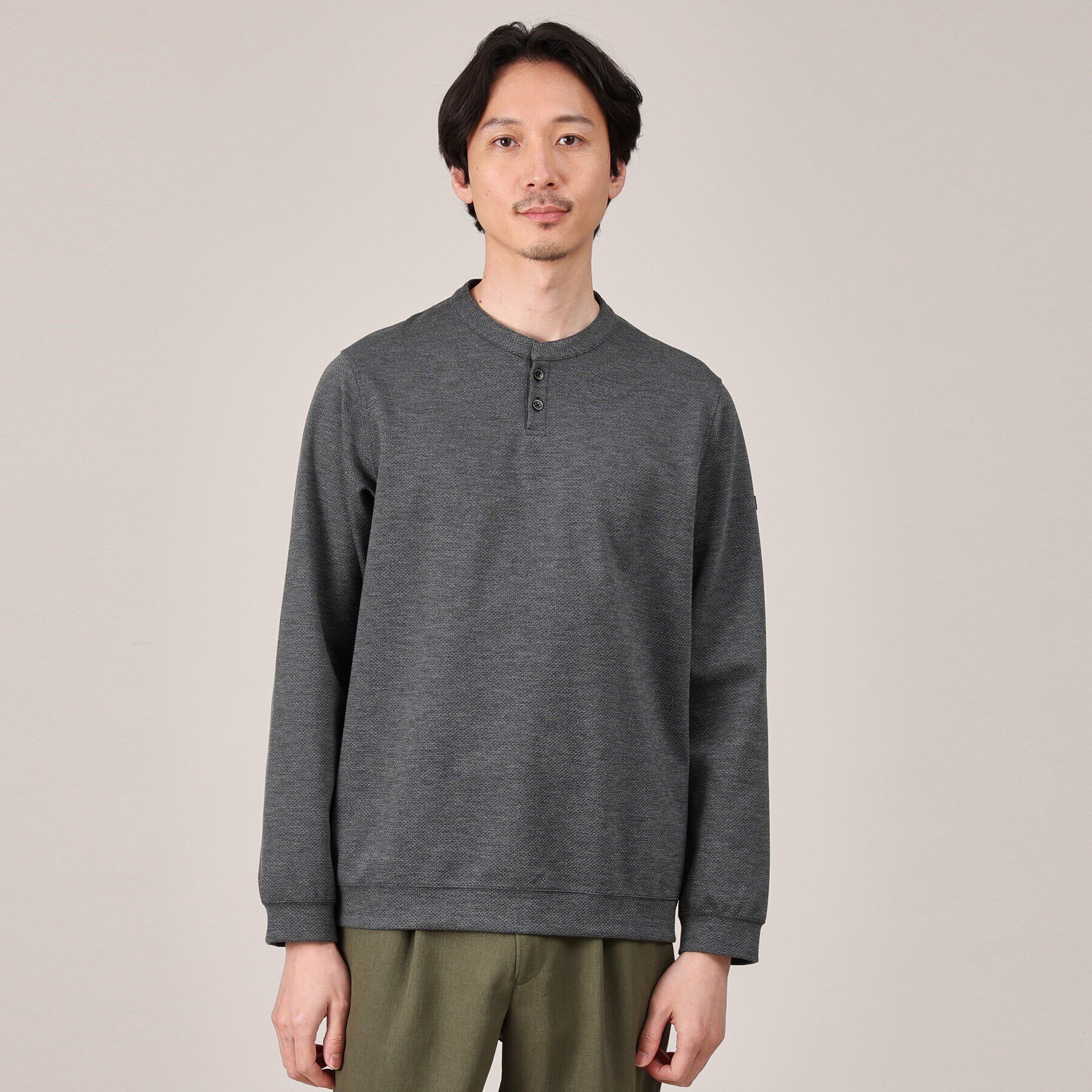 TAKEO KIKUCHI「メランジ ハニカム プルーバー」|Tシャツ・カットソー|チャコールグレー(0