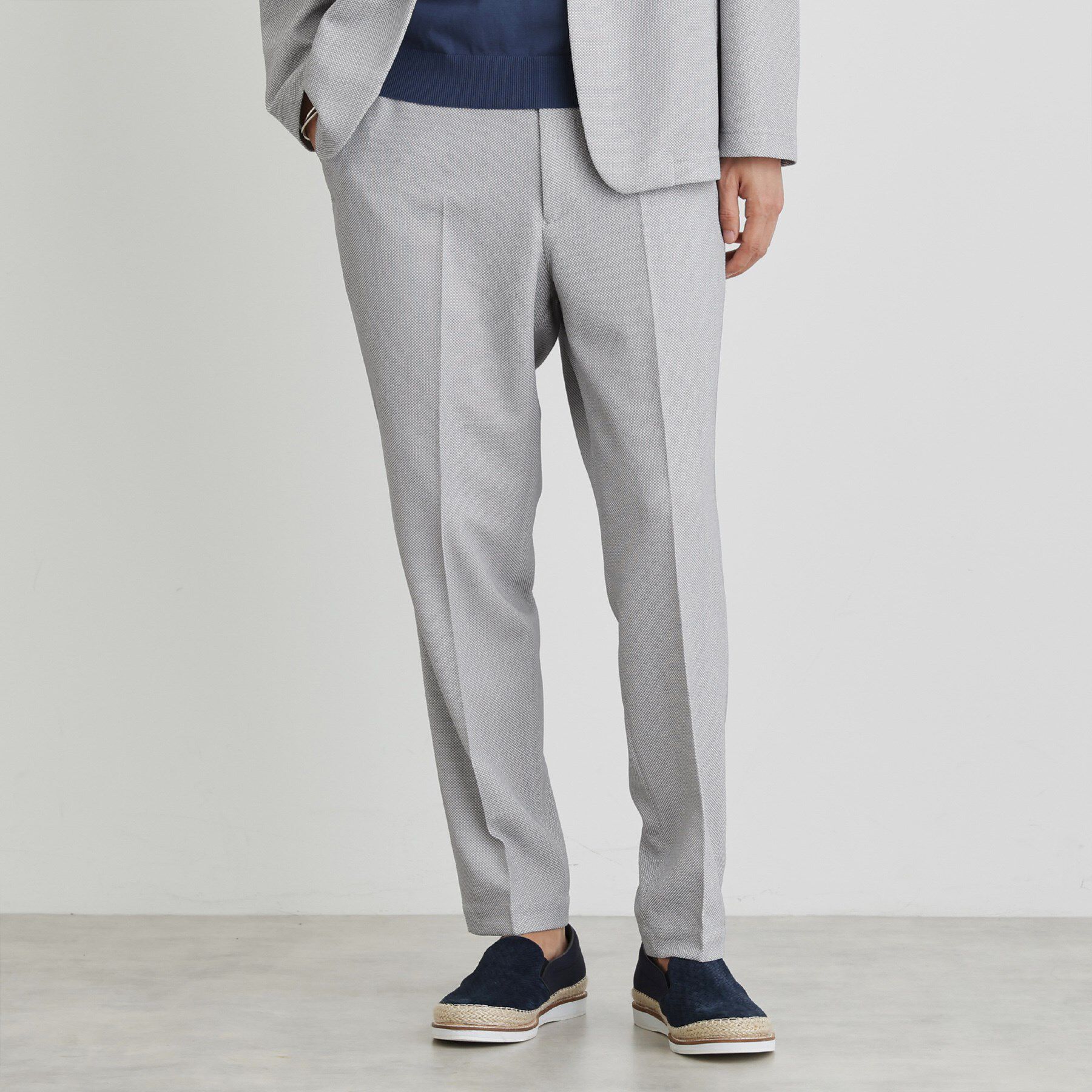 TAKEO KIKUCHI「【尾州織】後染め ドビーメッシュ イージーパンツ」|その他|グレー(012)