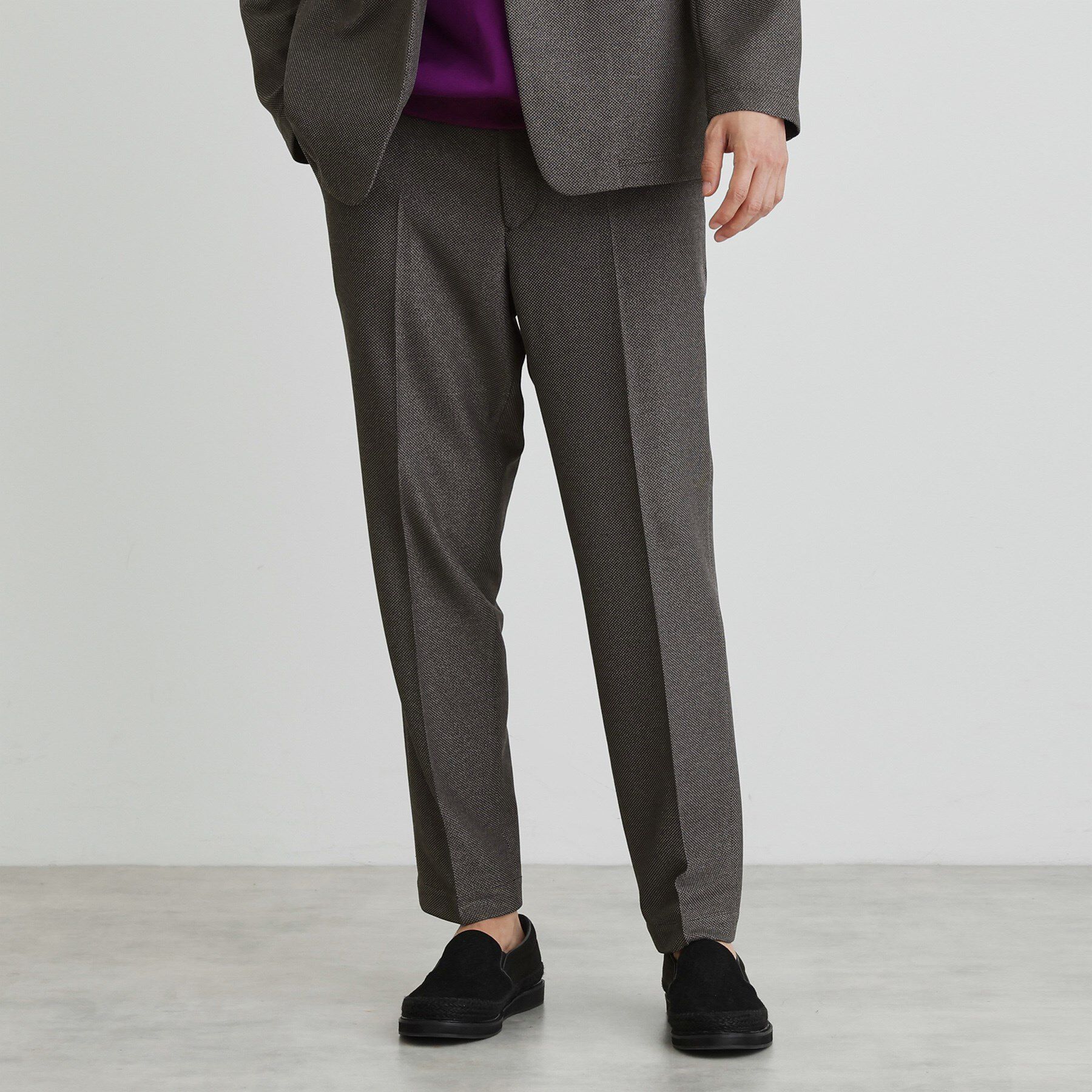 TAKEO KIKUCHI「【尾州織】後染め ドビーメッシュ イージーパンツ」|その他|ブラック(019)