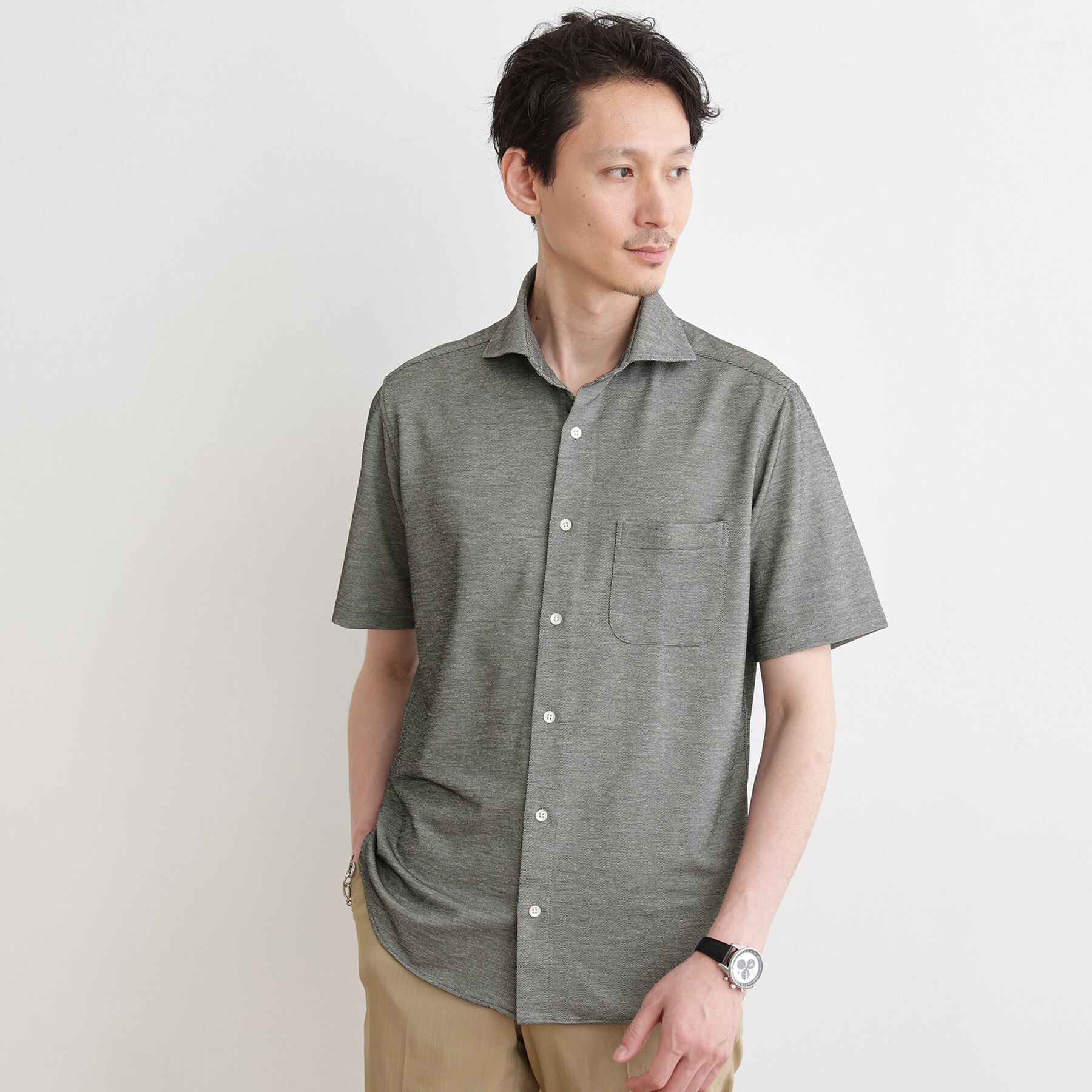 TAKEO KIKUCHI「ドライカノコ シャツ」|シャツ・ブラウス|チャコールグレー(0