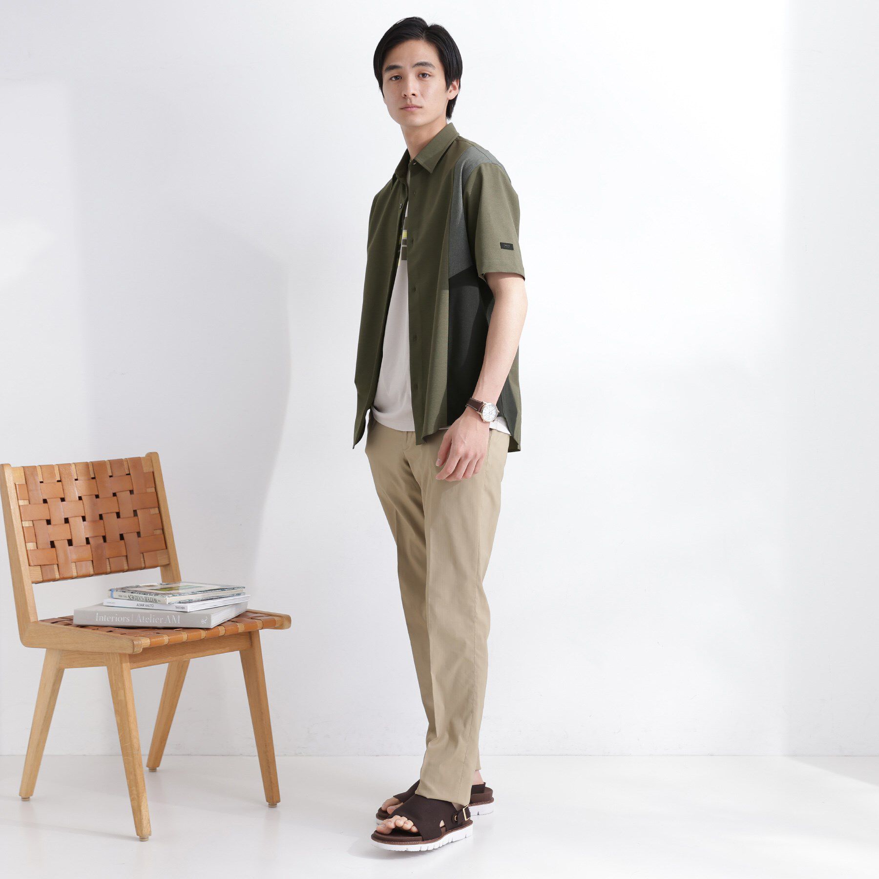 TAKEO KIKUCHI「サイド切り替え 半袖シャツ」|シャツ・ブラウス|