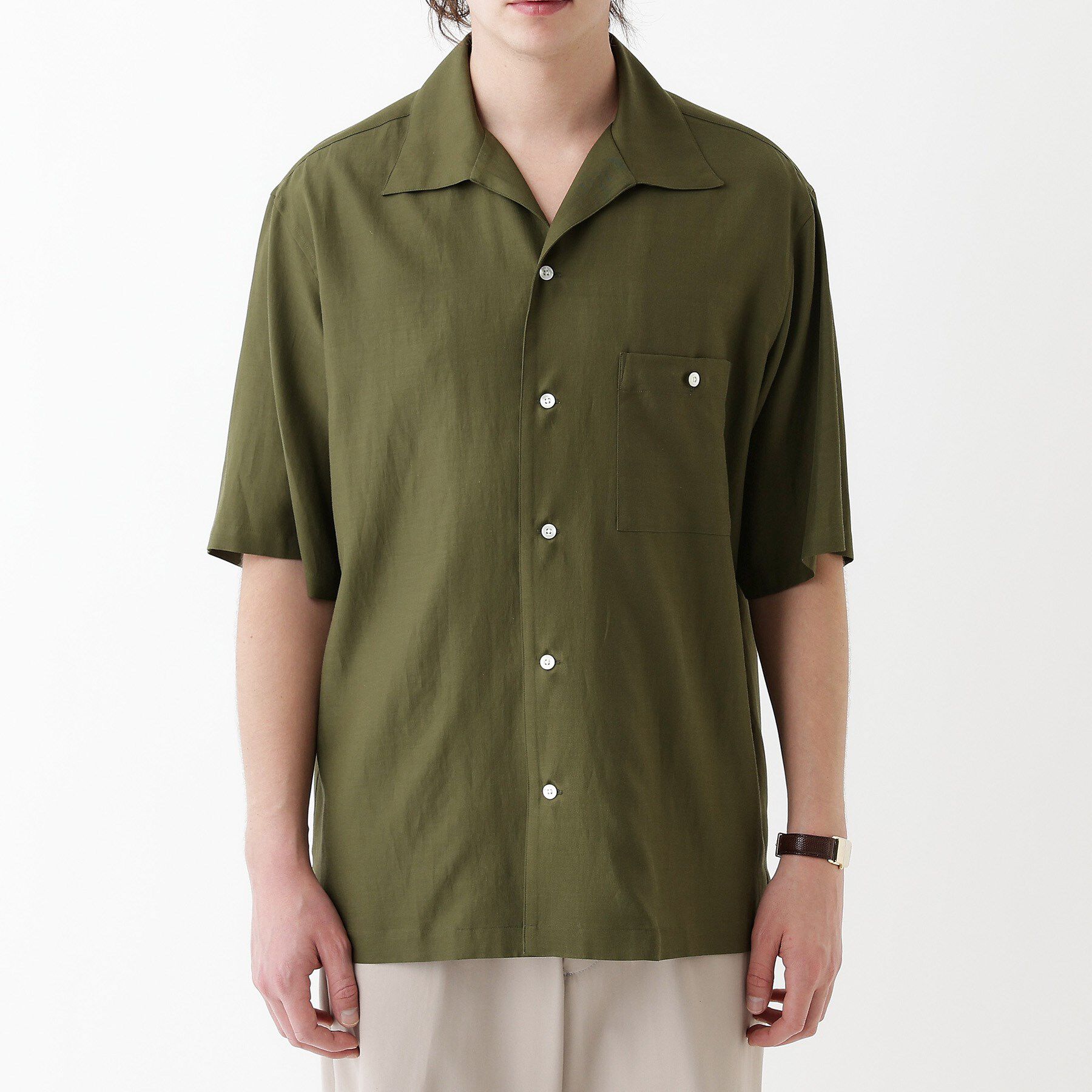 TAKEO KIKUCHI「【THE FLAGSHIP】変形オープンカラー 半袖シャツ」|シャツ・ブラウス|