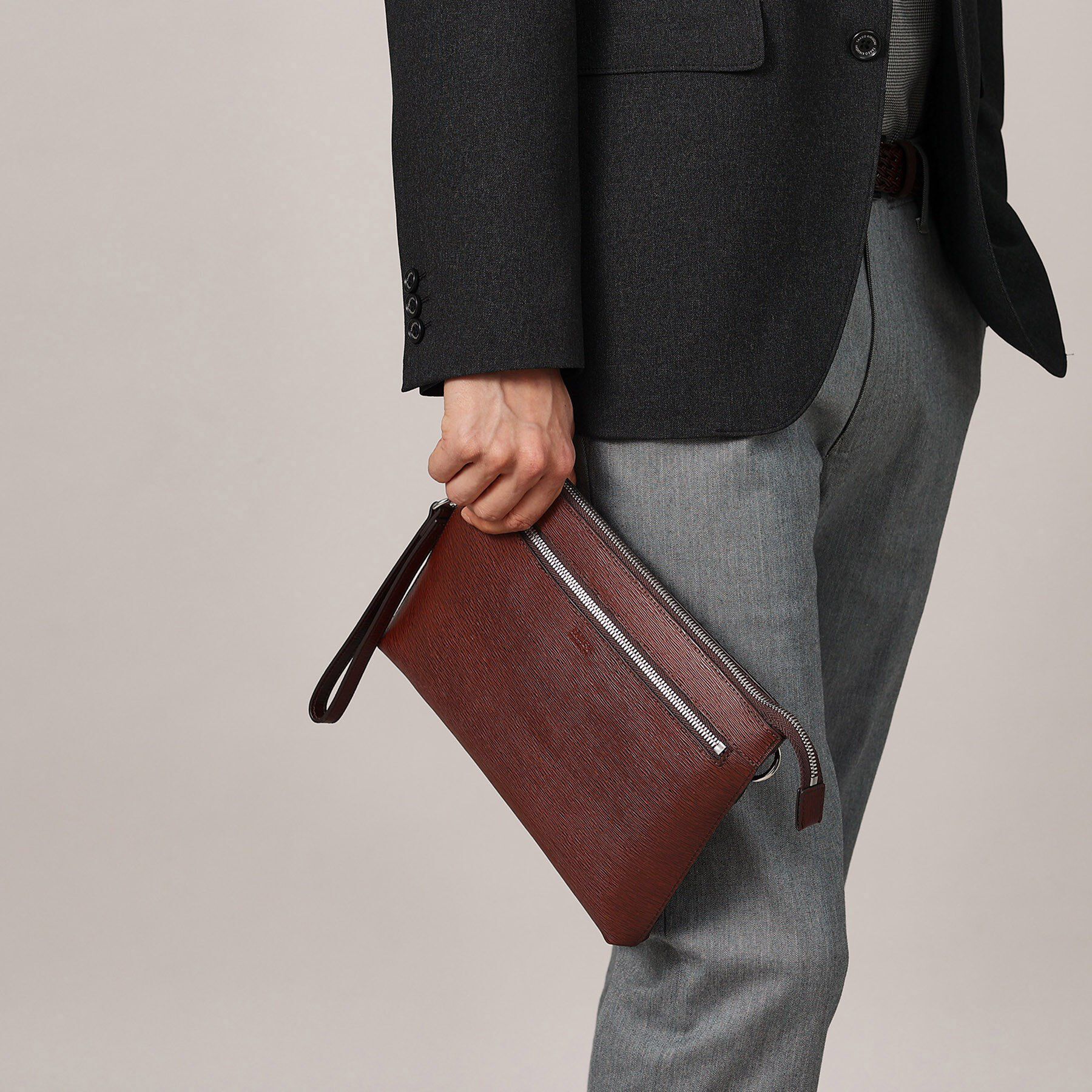 TAKEO KIKUCHI「水シボレザー2WAYクラッチバッグ」|クラッチバッグ|