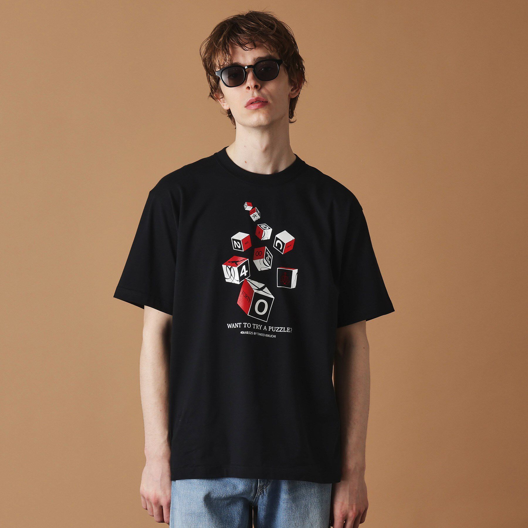 40CARATS&525「【Sサイズ～】キューブグラフィック半袖Tシャツ」|Tシャツ・カットソー|ブラック(019)