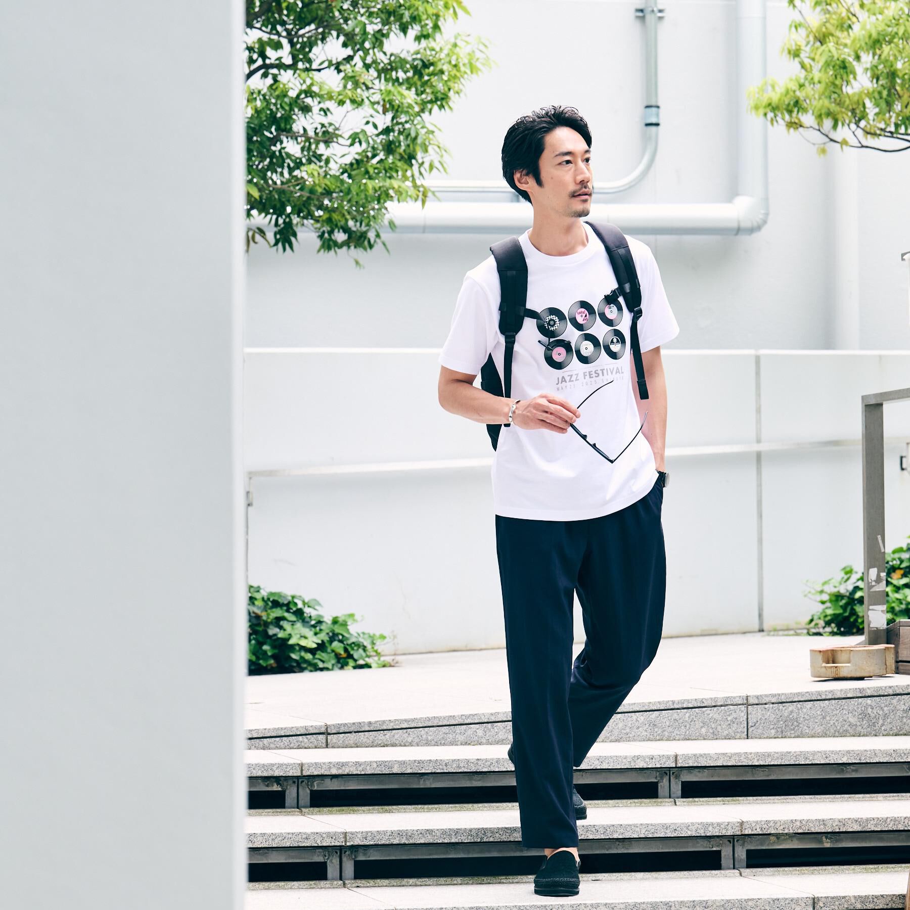 TAKEO KIKUCHI「レコードプリント 天竺 Tシャツ」|Tシャツ・カットソー|