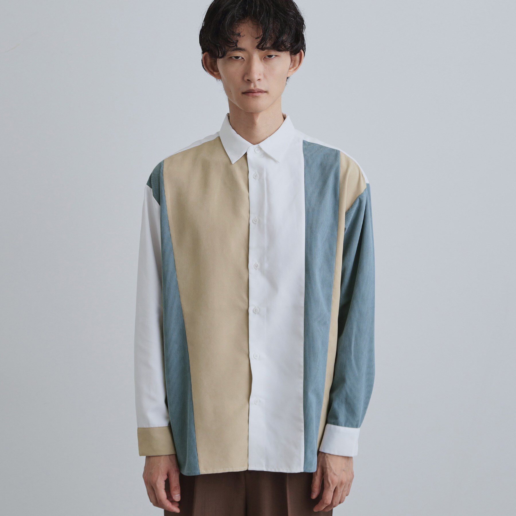 tk.TAKEO KIKUCHI「コーデュロイ＆スエード切替シャツ」|シャツ・ブラウス|