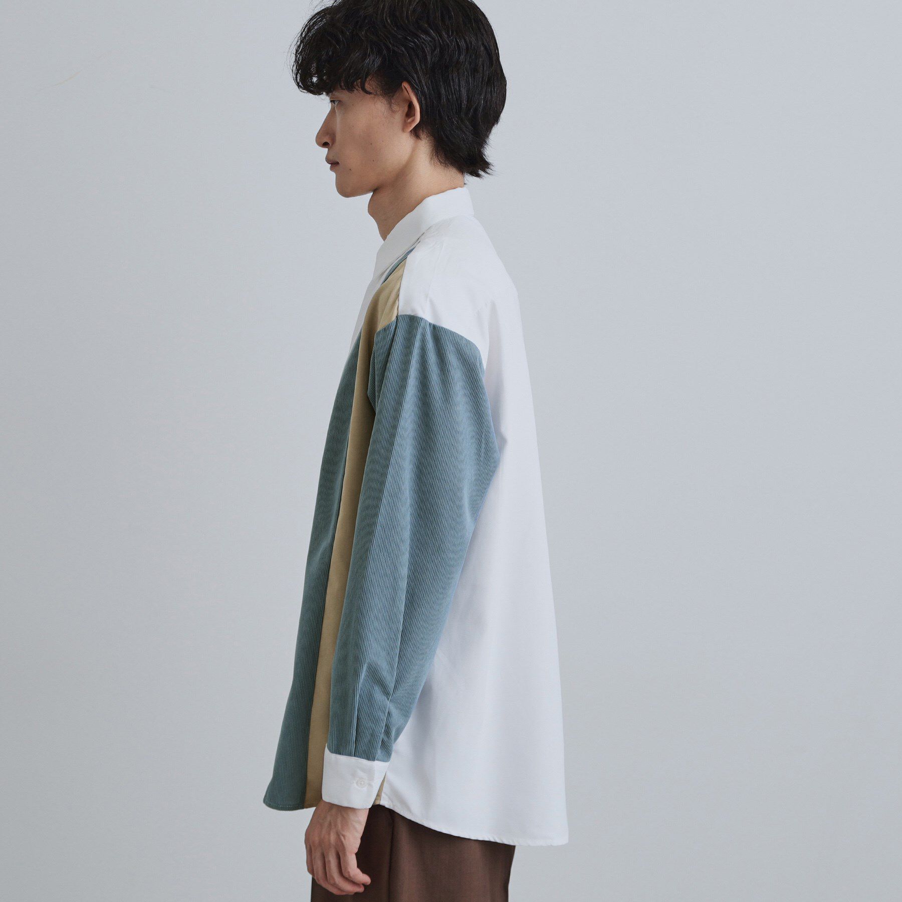 tk.TAKEO KIKUCHI「コーデュロイ＆スエード切替シャツ」|シャツ・ブラウス|