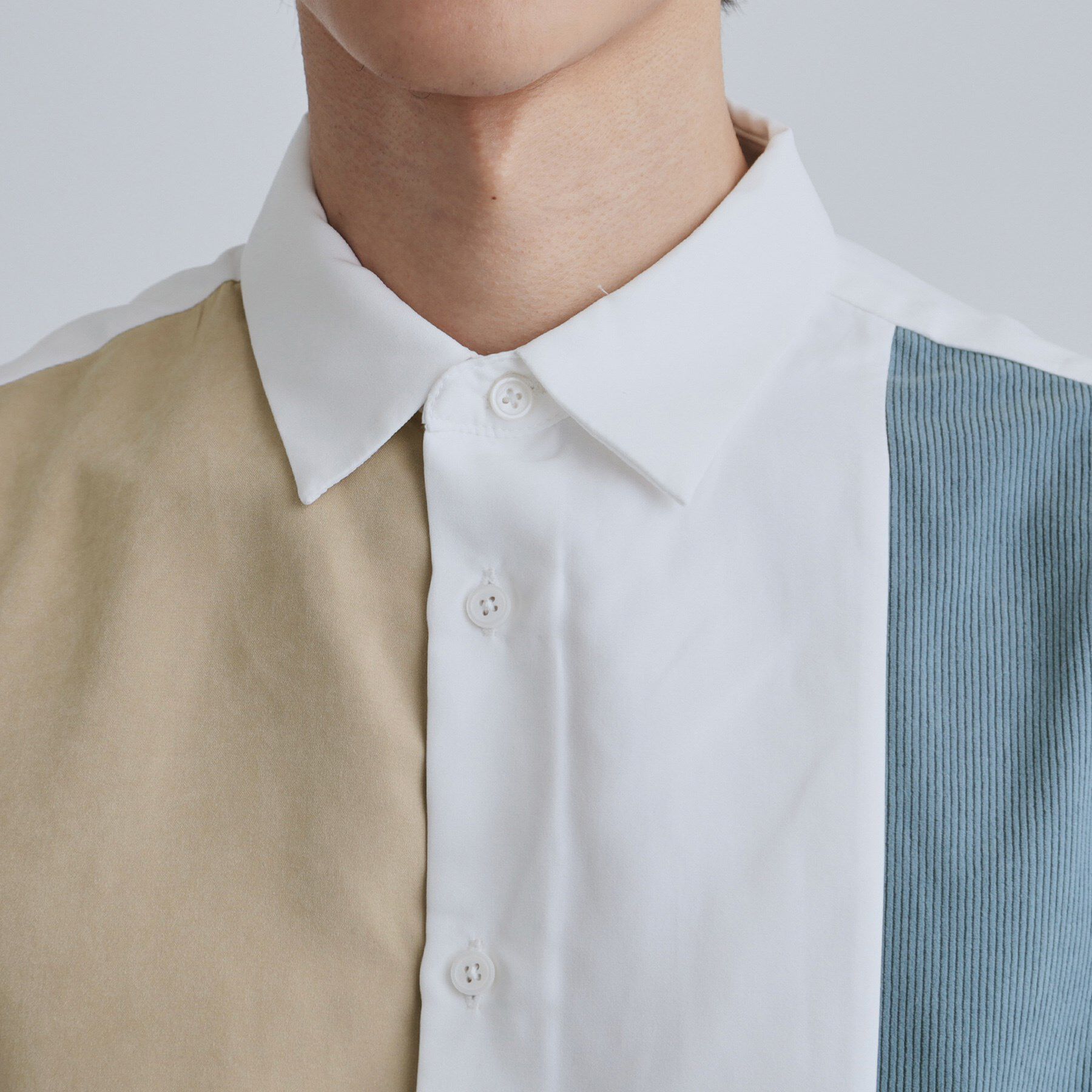 tk.TAKEO KIKUCHI「コーデュロイ＆スエード切替シャツ」|シャツ・ブラウス|