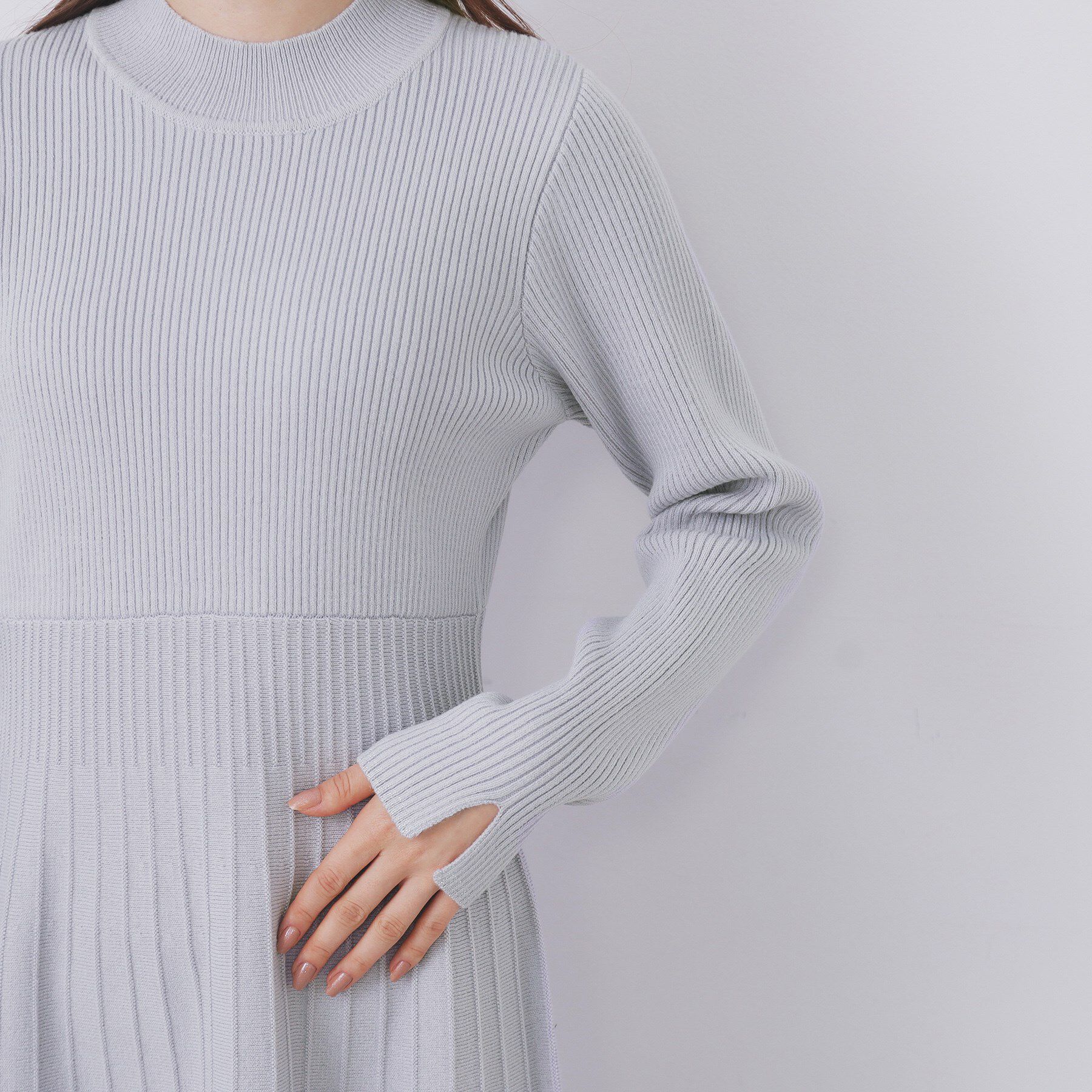 index「ラメフェザープルオーバーセット ニットワンピース【洗濯機OK】《XS～LL》」|スーツ|