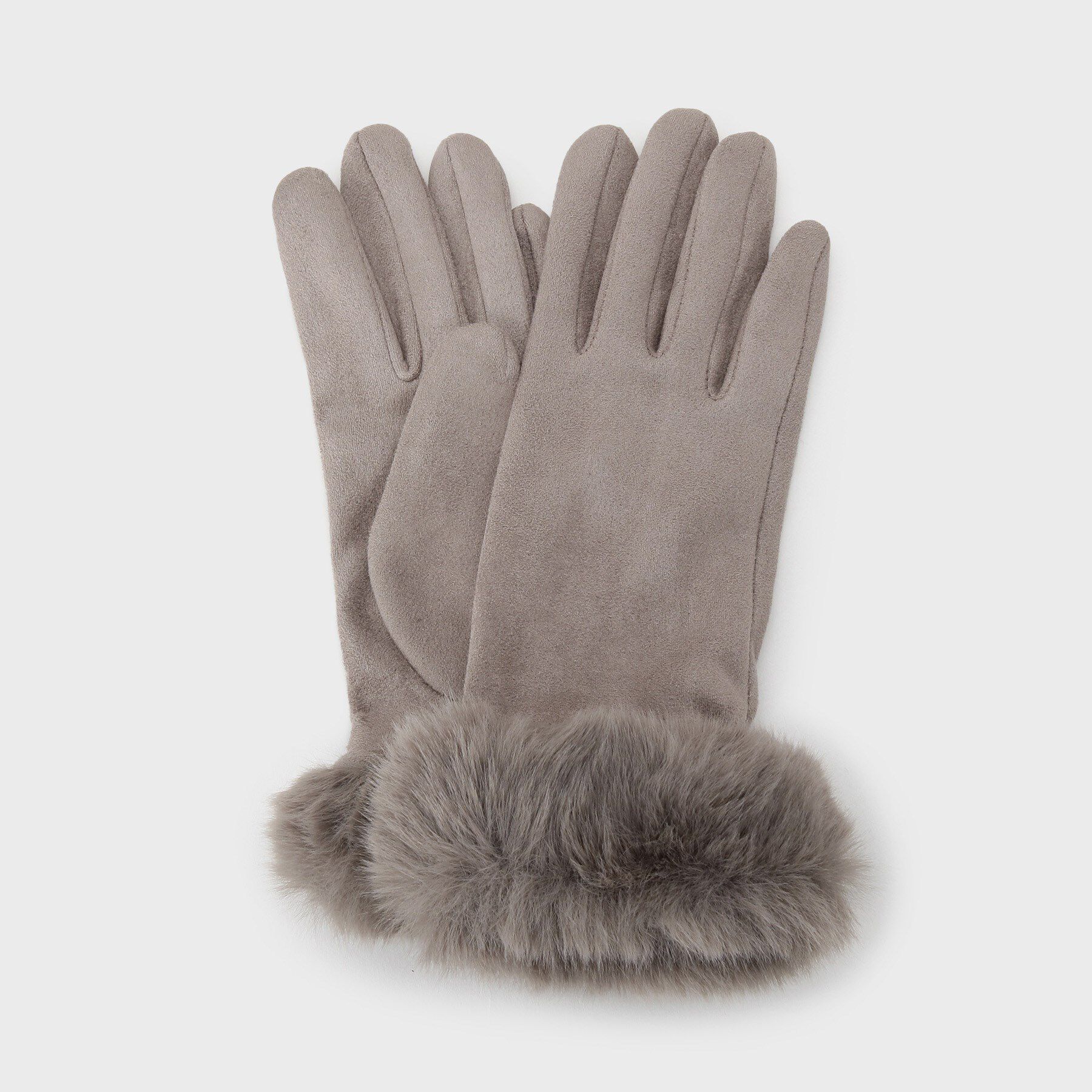 OPAQUE.CLIP「フェイクファー付きグローブ」|手袋|モカブラウン(042