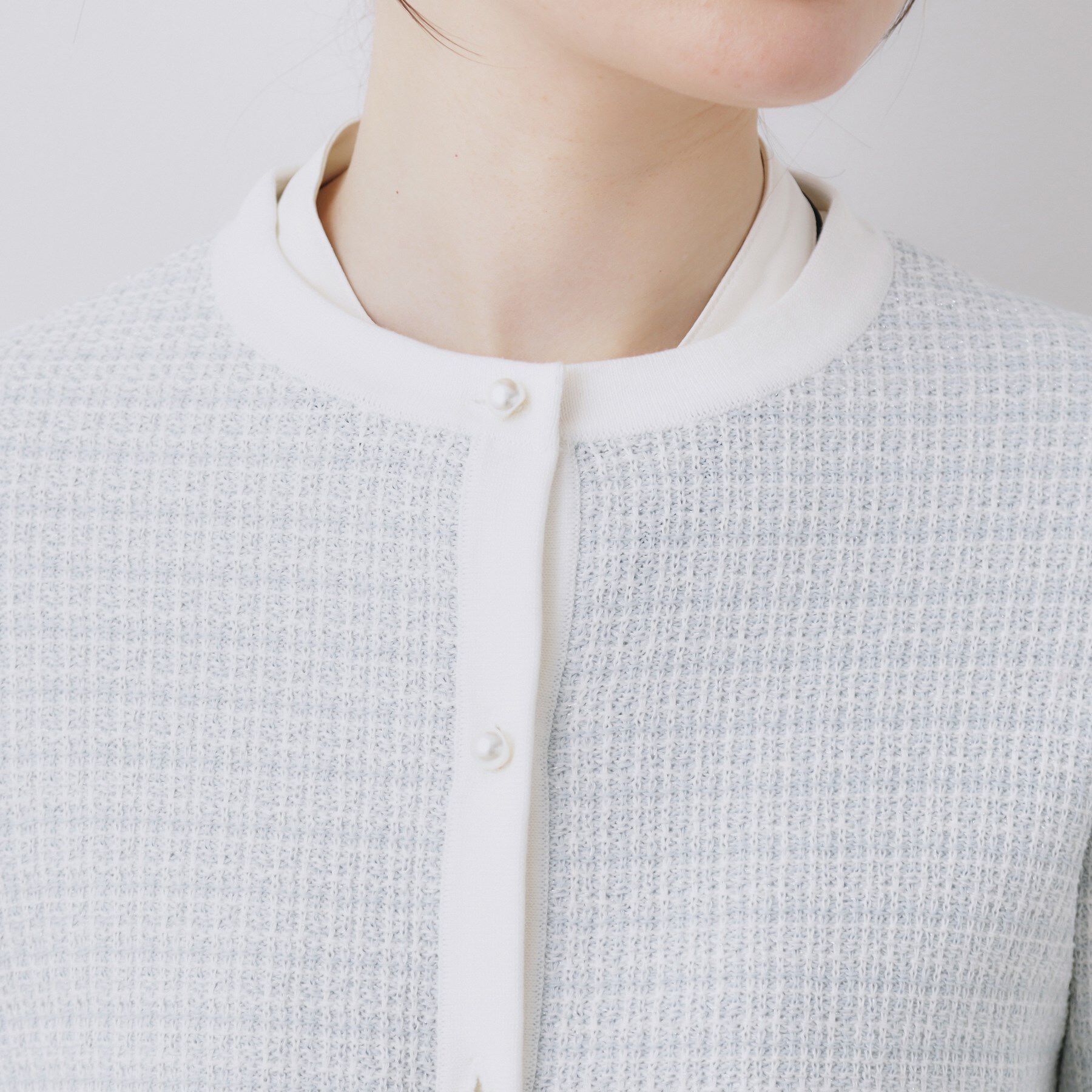 Couture broach「【ハレの日・通勤】ラメツイード ニットカーディガン」|カーディガン|