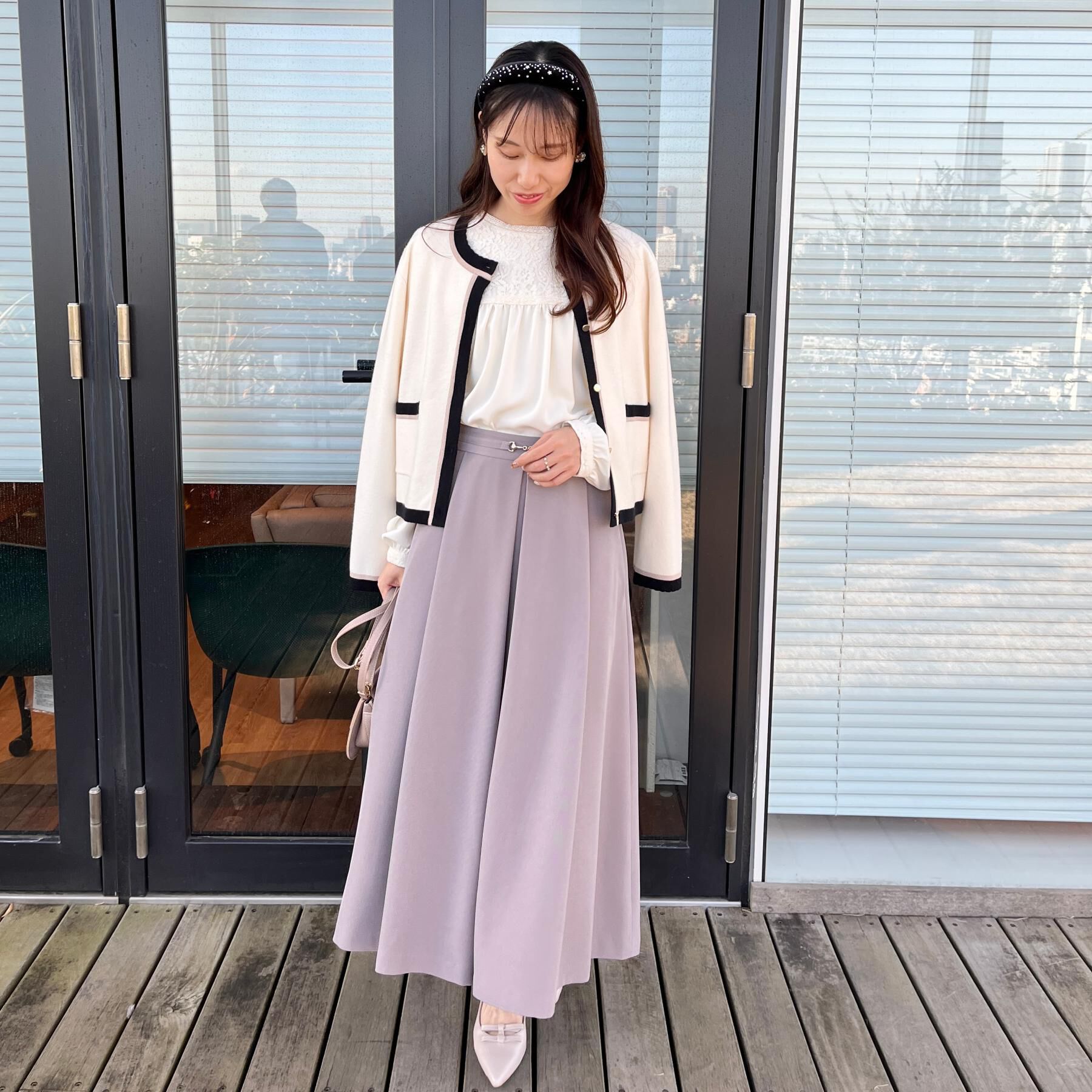 Couture broach「【ハレの日・通勤】レースドッキング ブラウス」|シャツ・ブラウス|