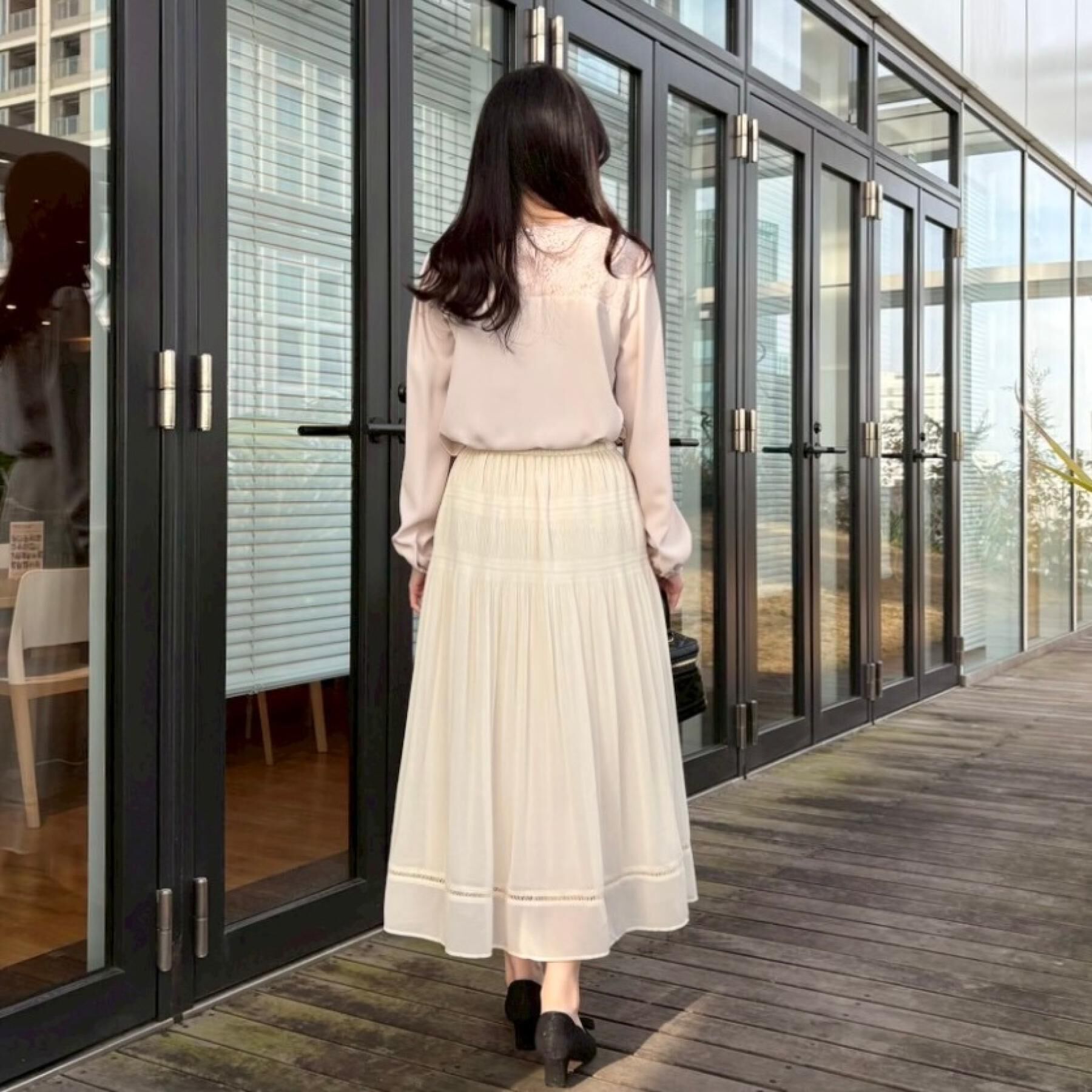 Couture broach「【ハレの日・通勤】レースドッキング ブラウス」|シャツ・ブラウス|