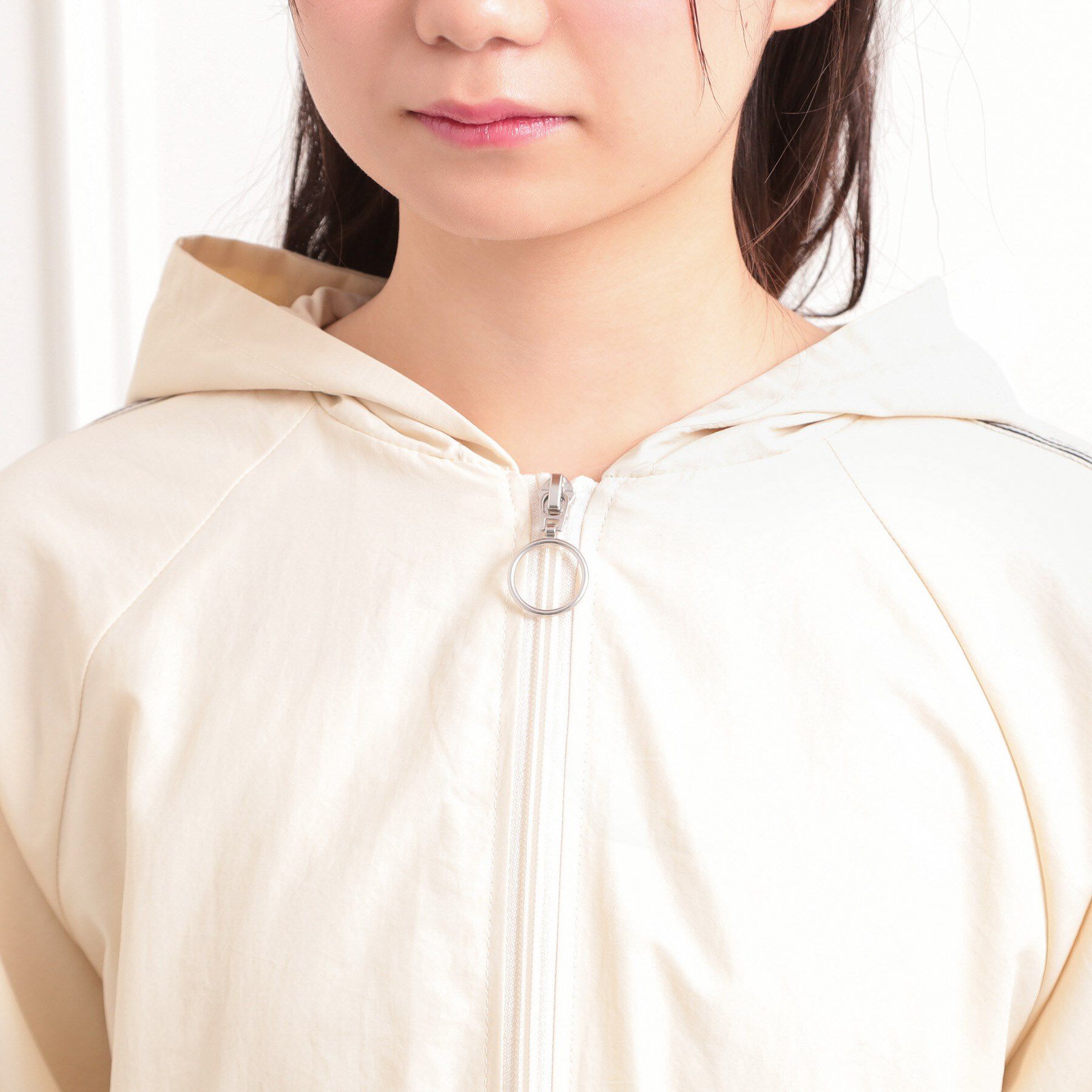 PINK-latte「ロゴラインナイロンパーカーブルゾン」|ブルゾン・スタジャン|